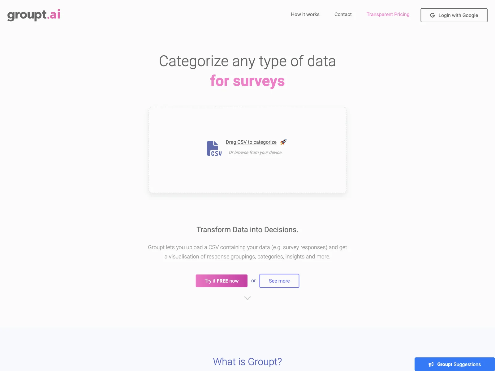 Groupt: Unlock Insights with Data Categorization & Analytics