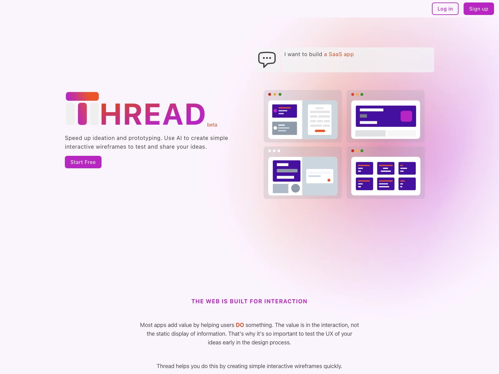 Thread App: Speeding Up Ideation with AI-Powered Wireframes