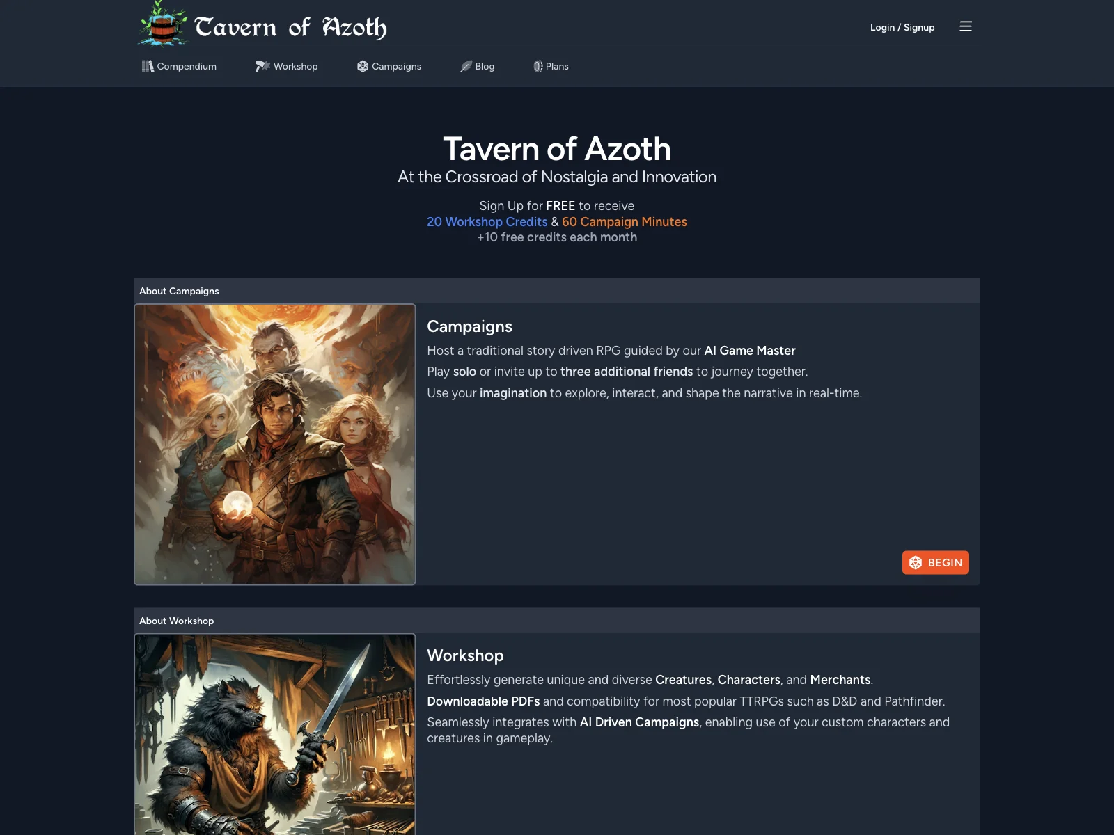 Tavern of Azoth: Revolutionizing RPG with AI