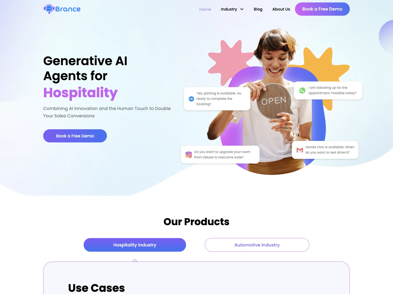 Brance: Elevating Hospitality with AI-Powered Chatbots