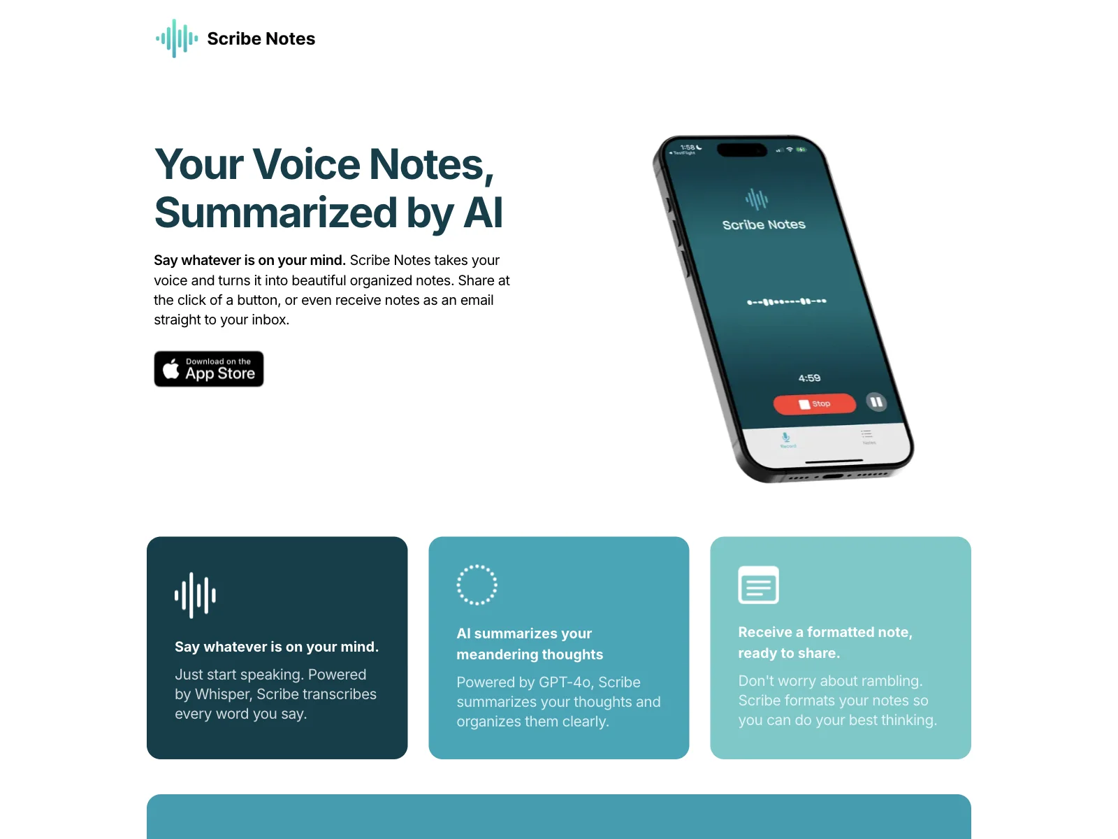 Scribe Notes: Transcribe & Summarize Your Voice Memos