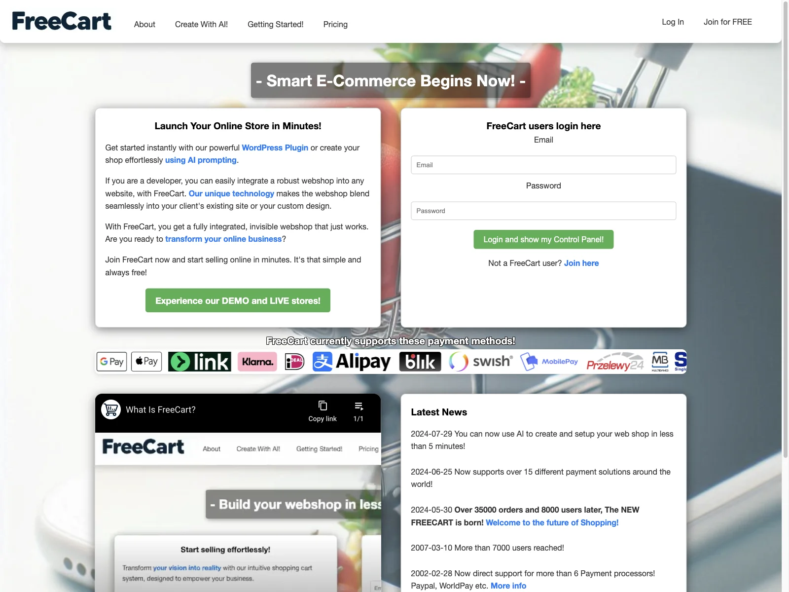 FreeCart: Empowering Your Online Business Instantly