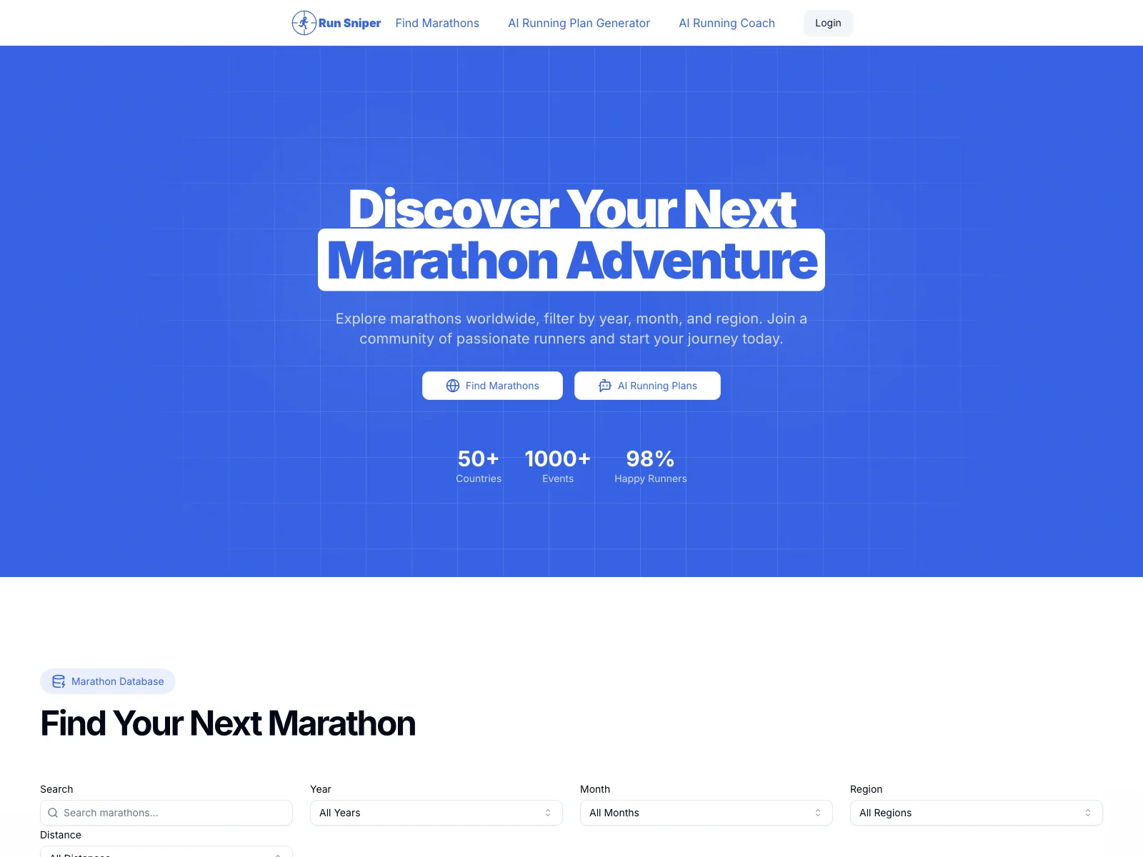 Run Sniper: Discover and Prepare for Your Next Marathon with AI Assistance