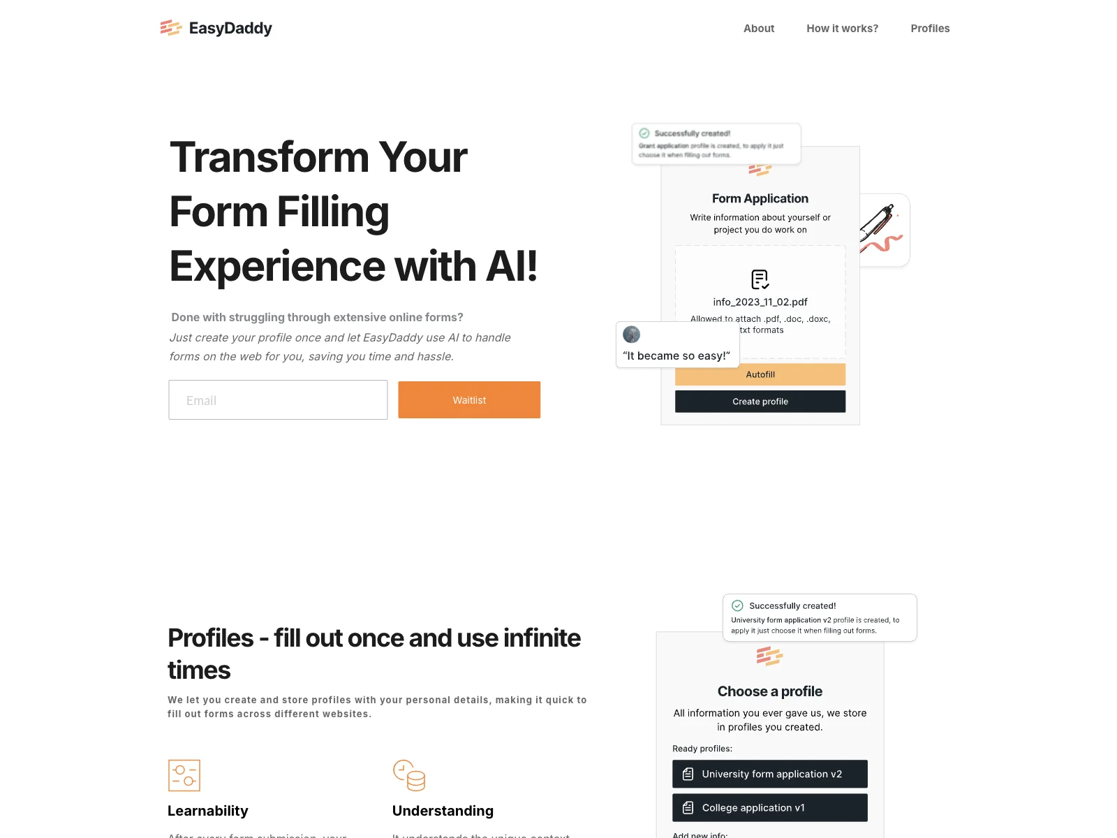 EasyDaddy: Revolutionizing Form Filling with AI