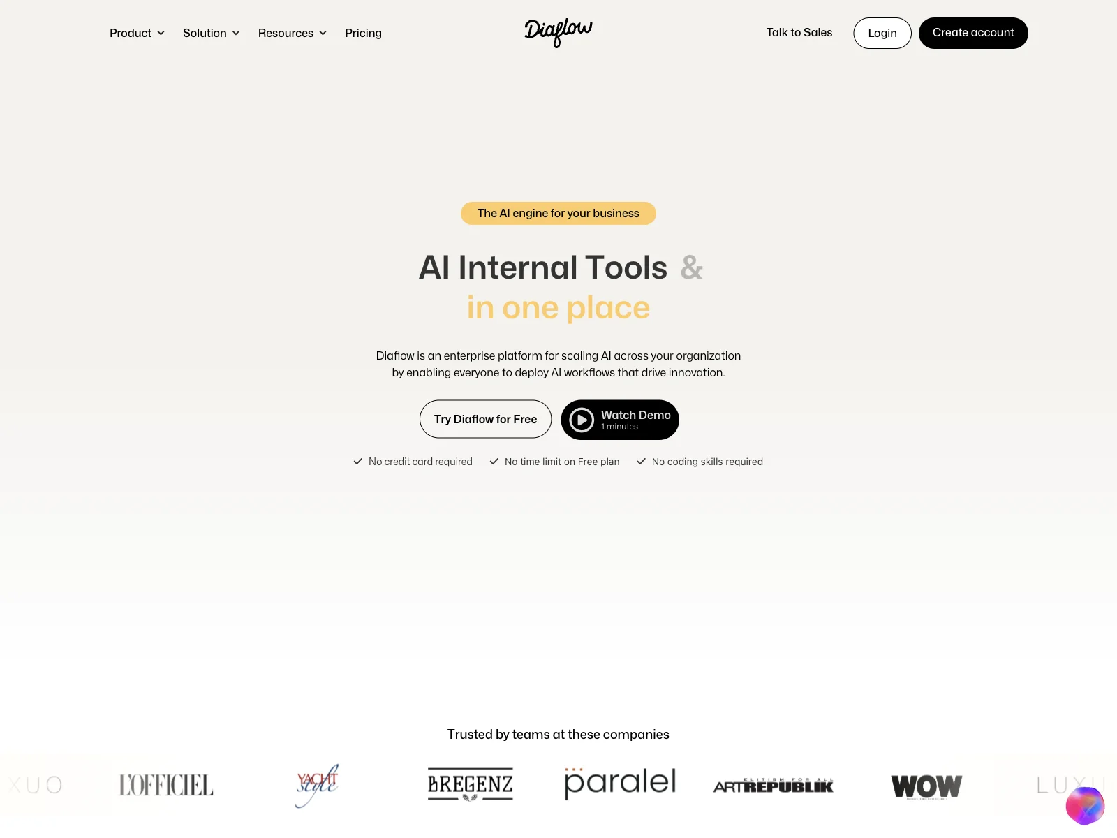 Diaflow: Empowering Businesses with AI-Powered Tools & Apps