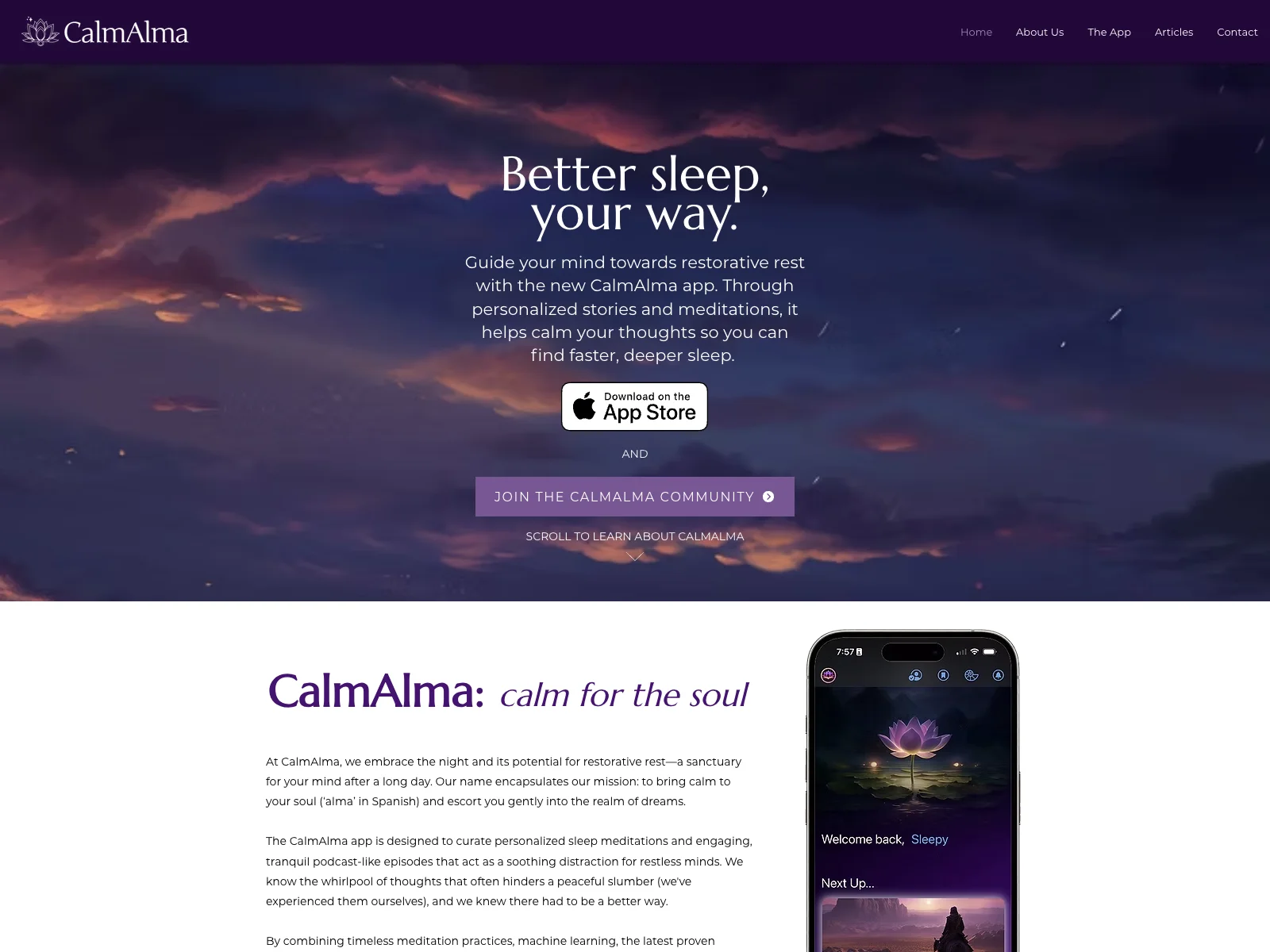 CalmAlma: Personalized Sleep Aid with AI-Powered Meditations