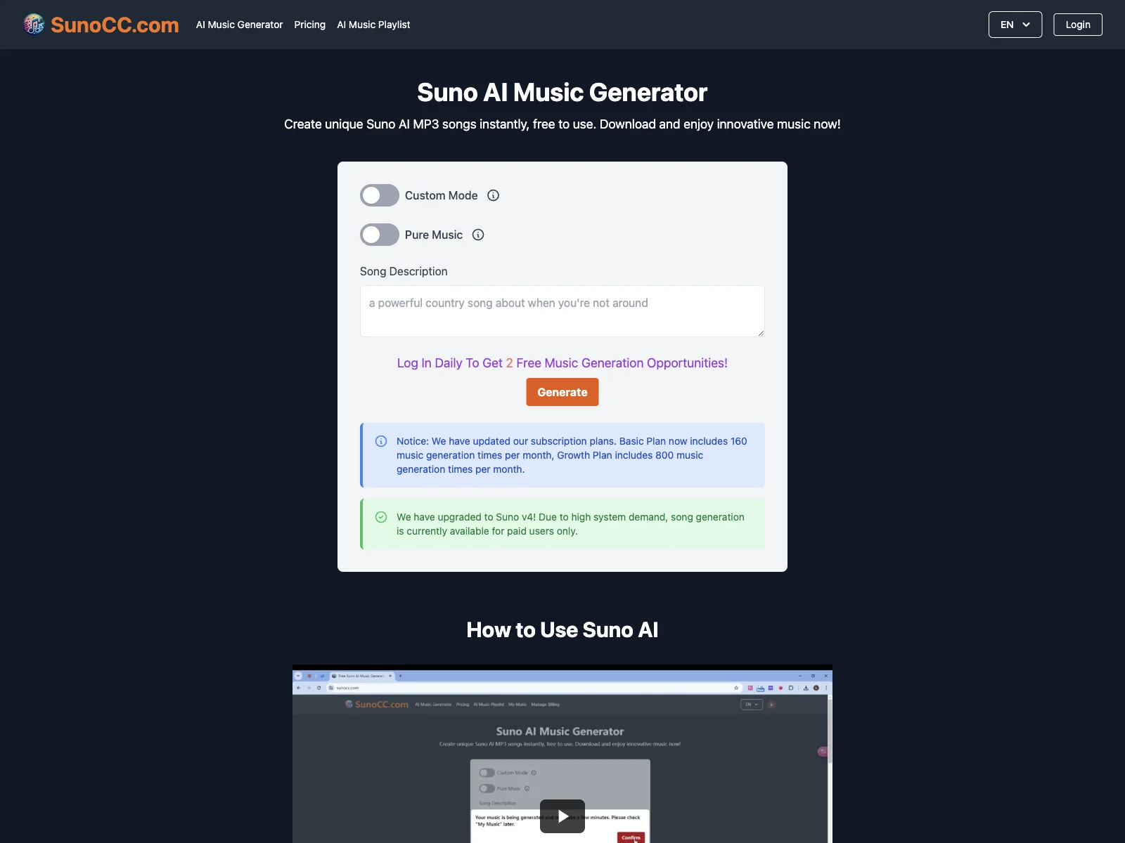 Unleash Your Creativity with Free Suno AI Music Generator