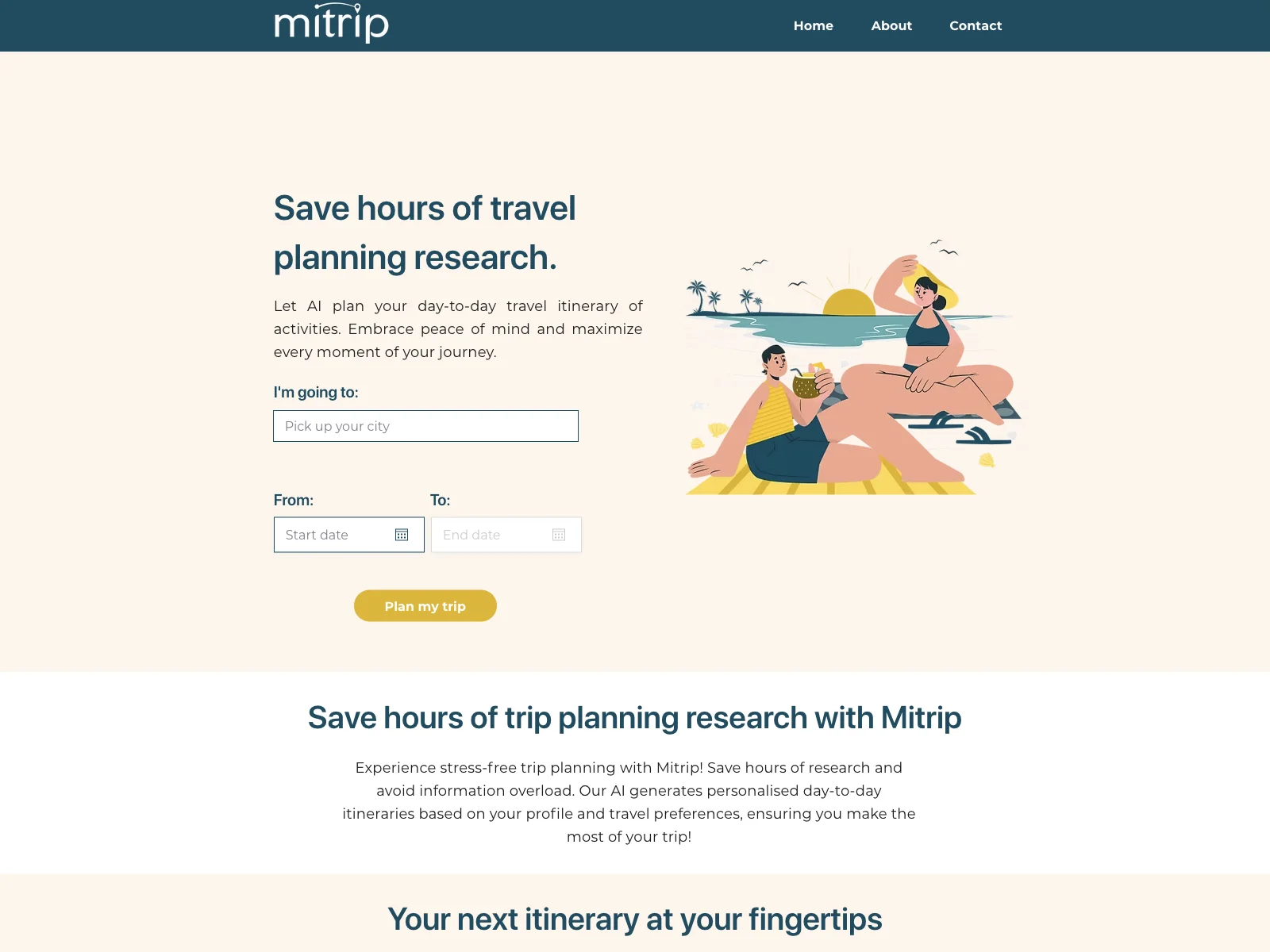 Mitrip: Save Time with AI-Powered Travel Itineraries