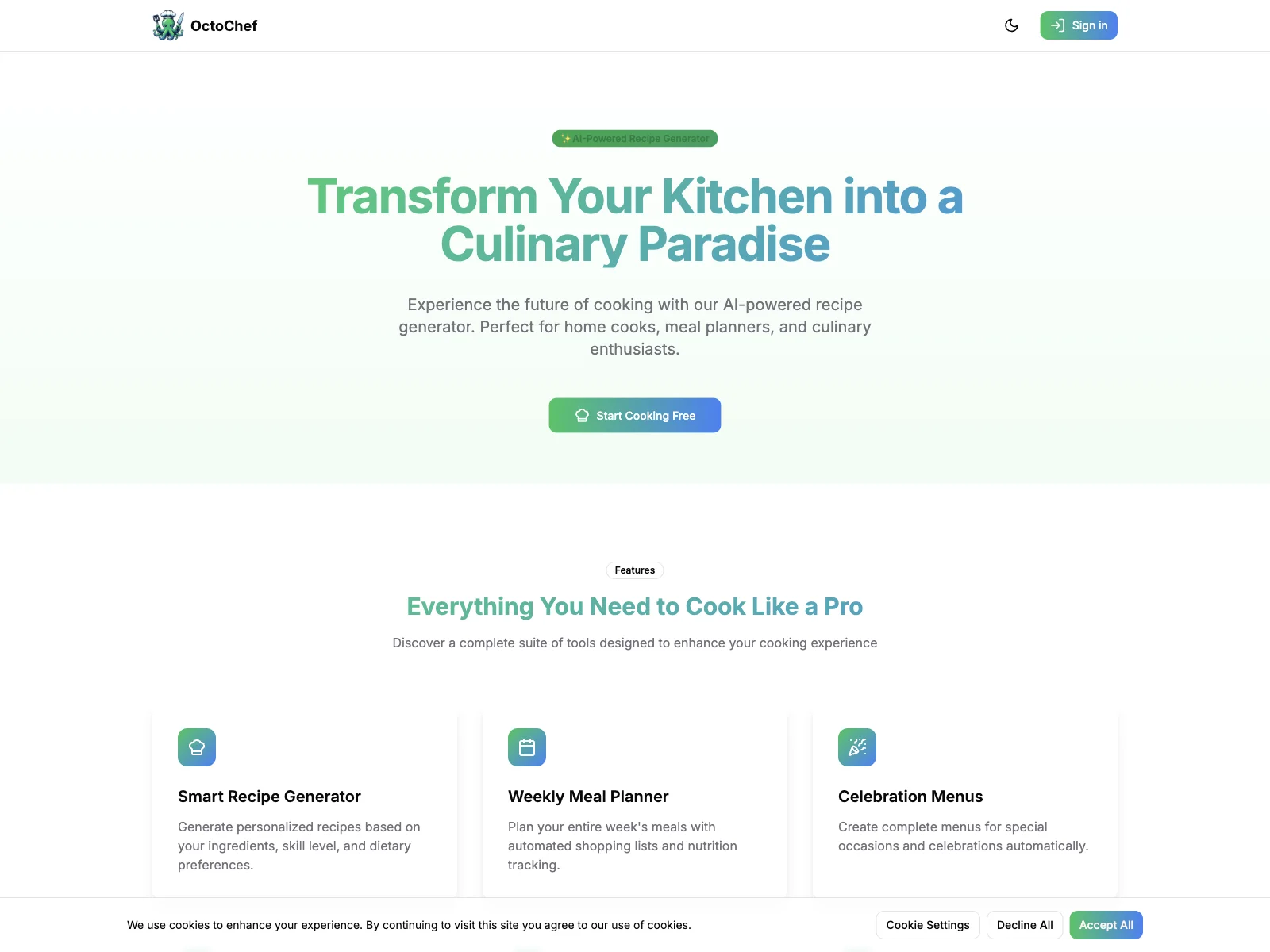 OctoChef - Revolutionize Your Cooking with AI