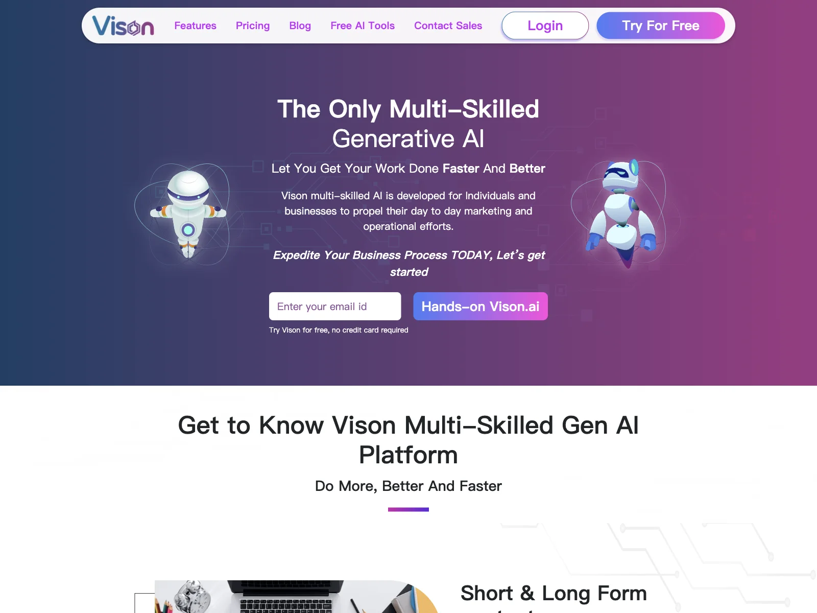 Vison: The Multi-Skilled AI for Faster and Better Work Completion