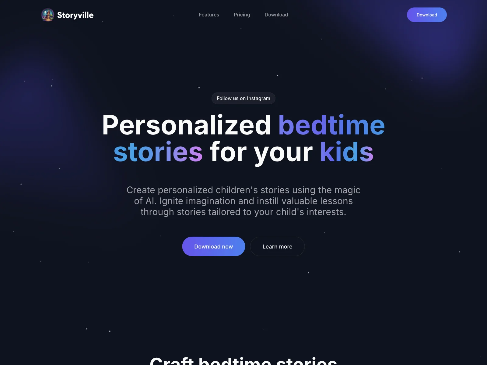 Storyville: Personalized Bedtime Stories with AI Magic