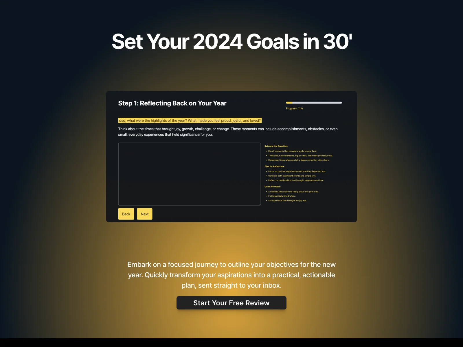 MyYearInReview: Effortlessly Set and Plan Your 2024 Goals with AI-Powered Privacy