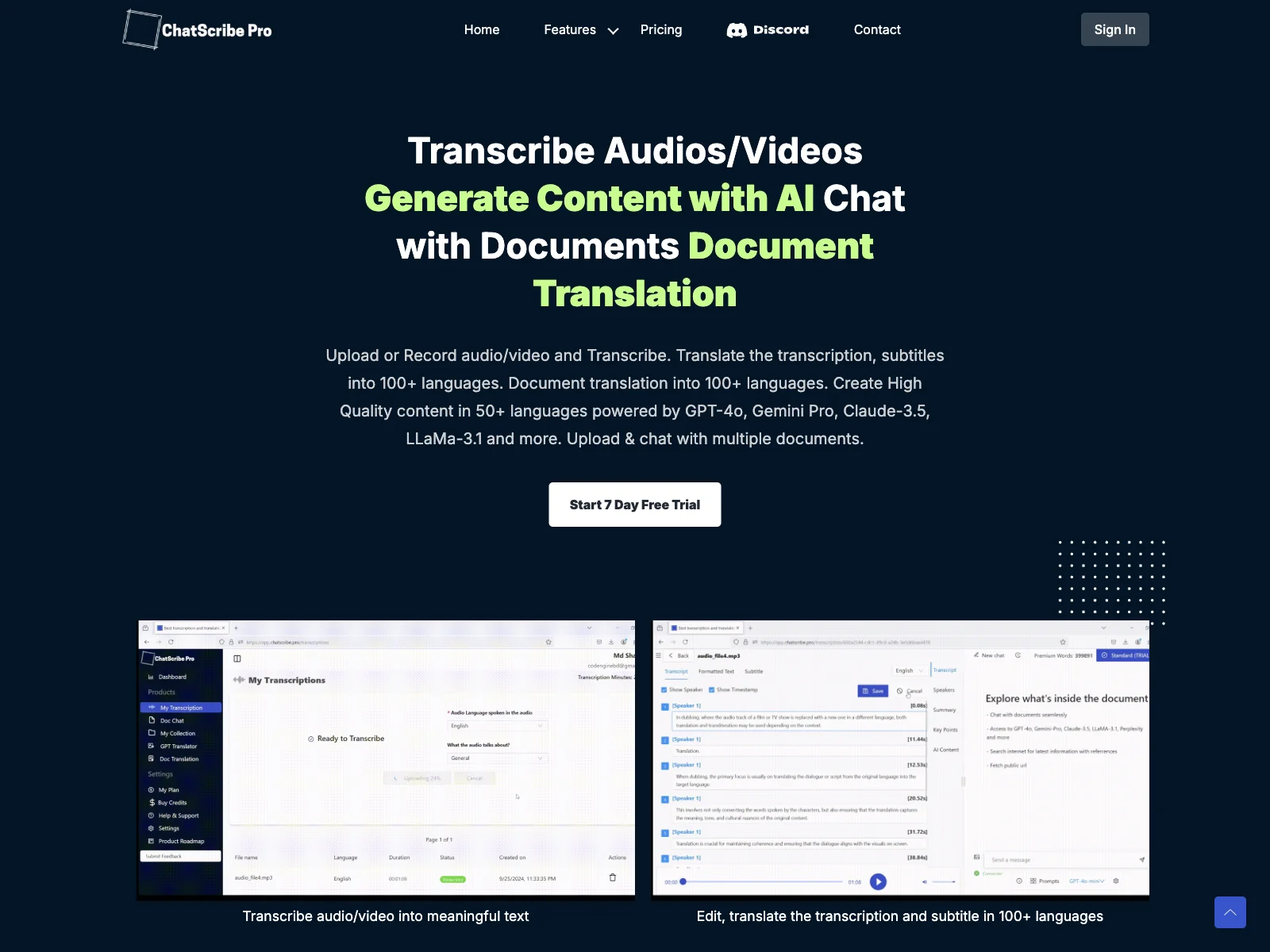 ChatScribe Pro: Transcribe, Translate, and Generate Content with Ease