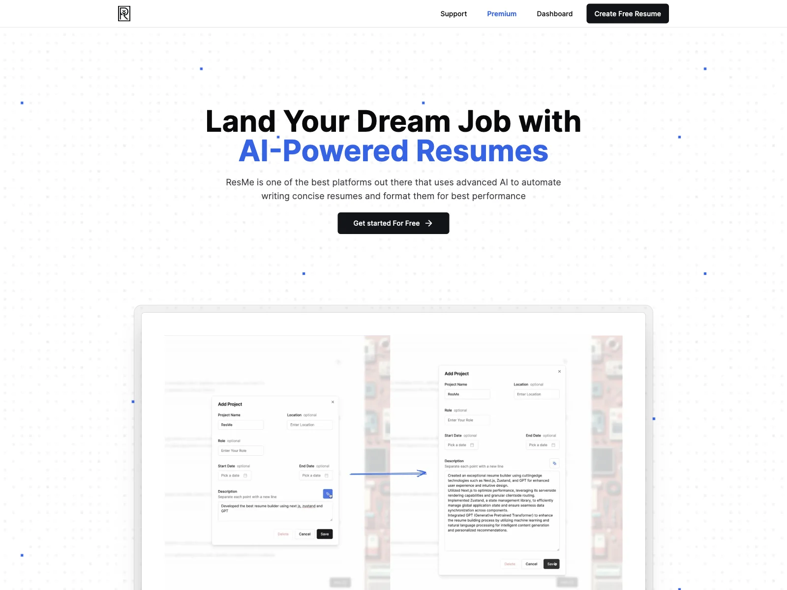 ResMe: AI-Powered Free Resume Builder for Dream Jobs