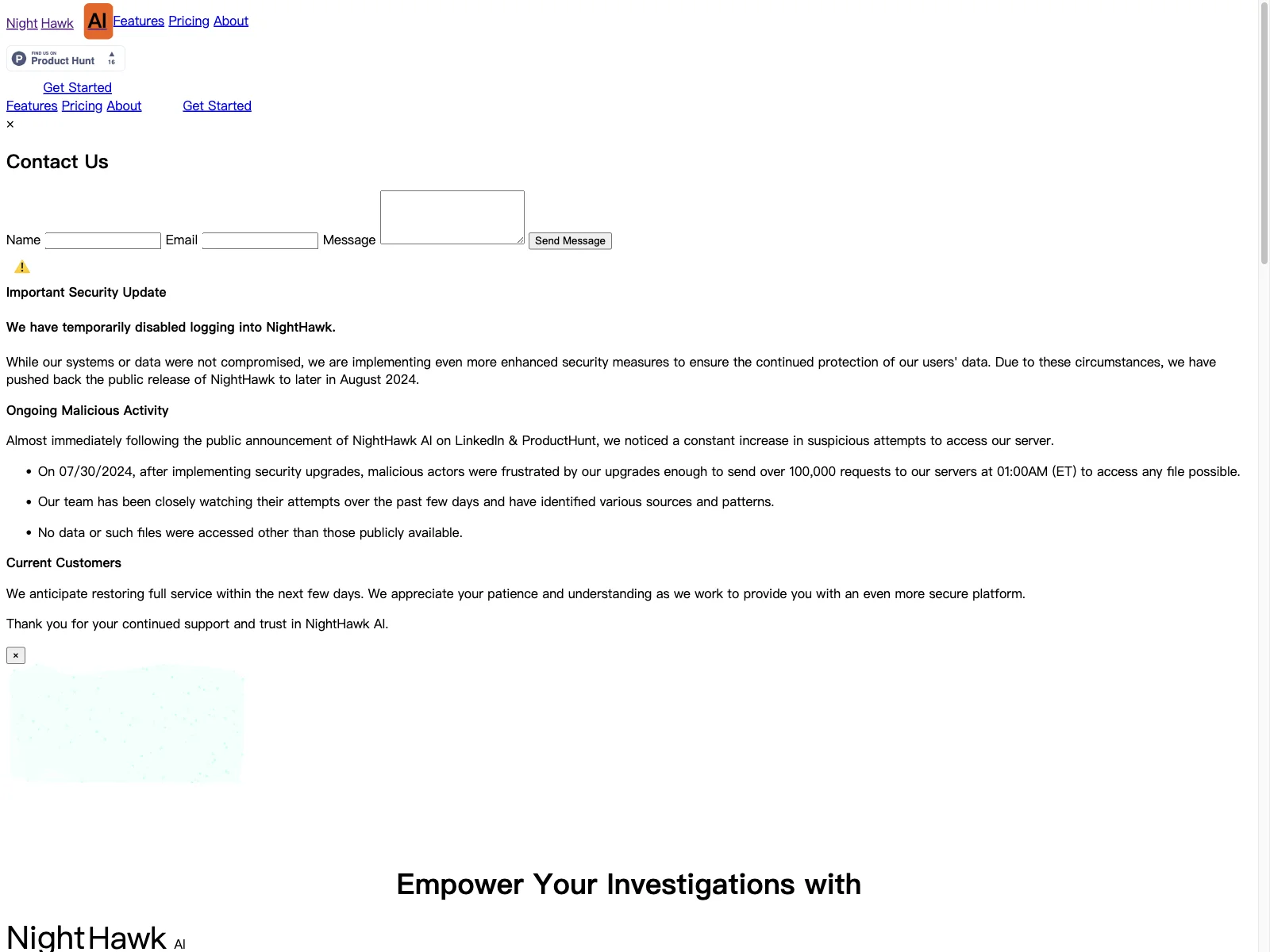 NightHawk AI: Empowering Investigations with Advanced AI