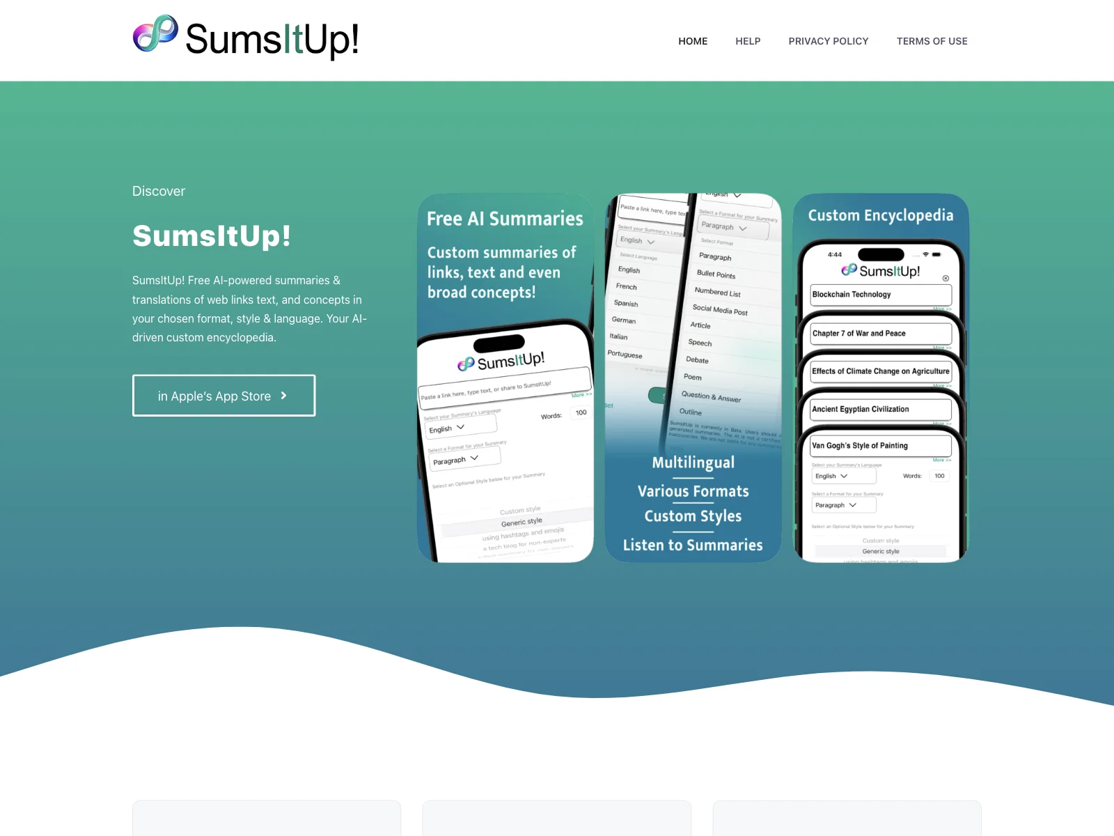 SumsItUp: Transforming Content with AI Summarization & More