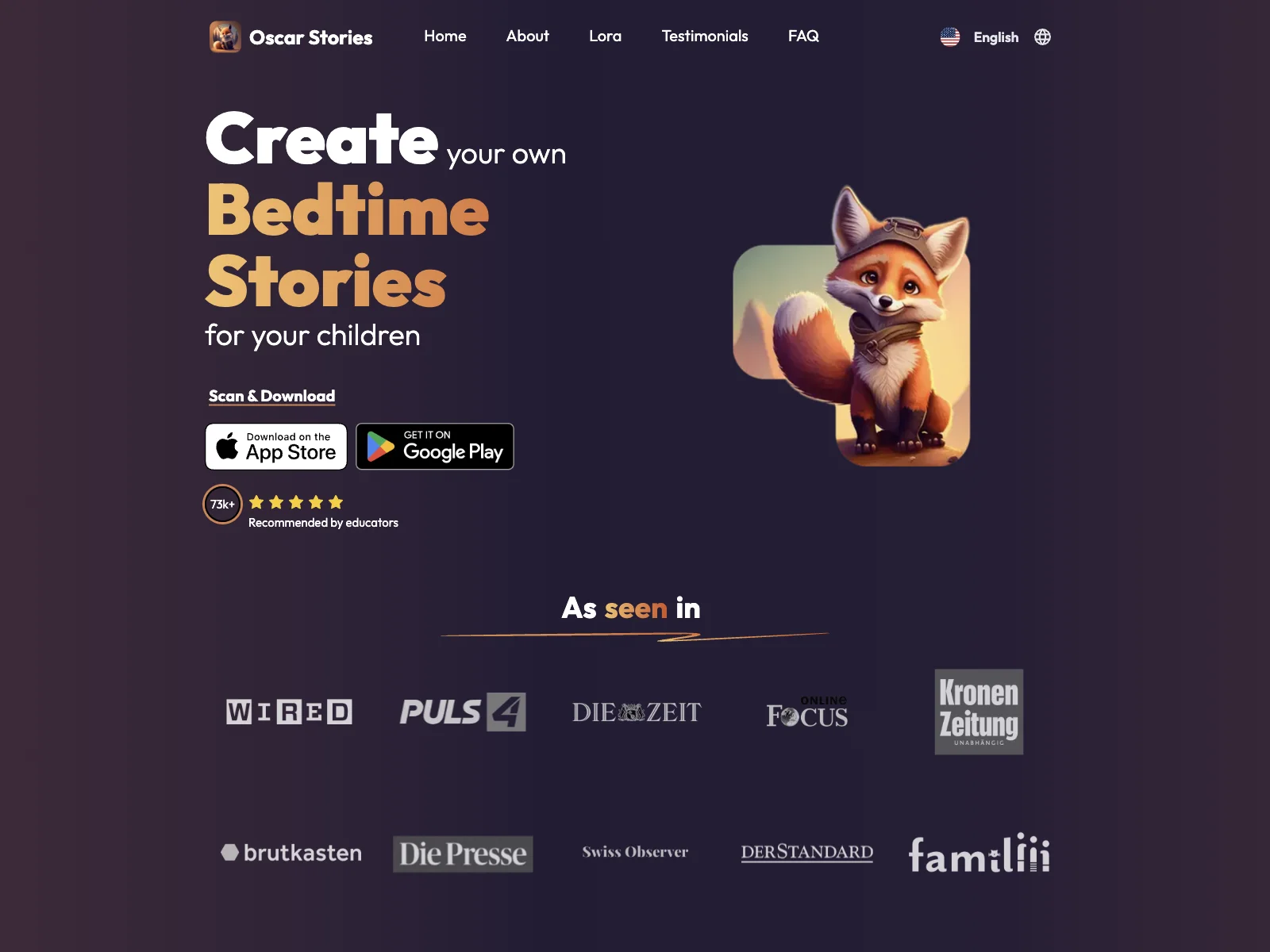 Oscar Stories - AI-Powered Bedtime Stories for Kids