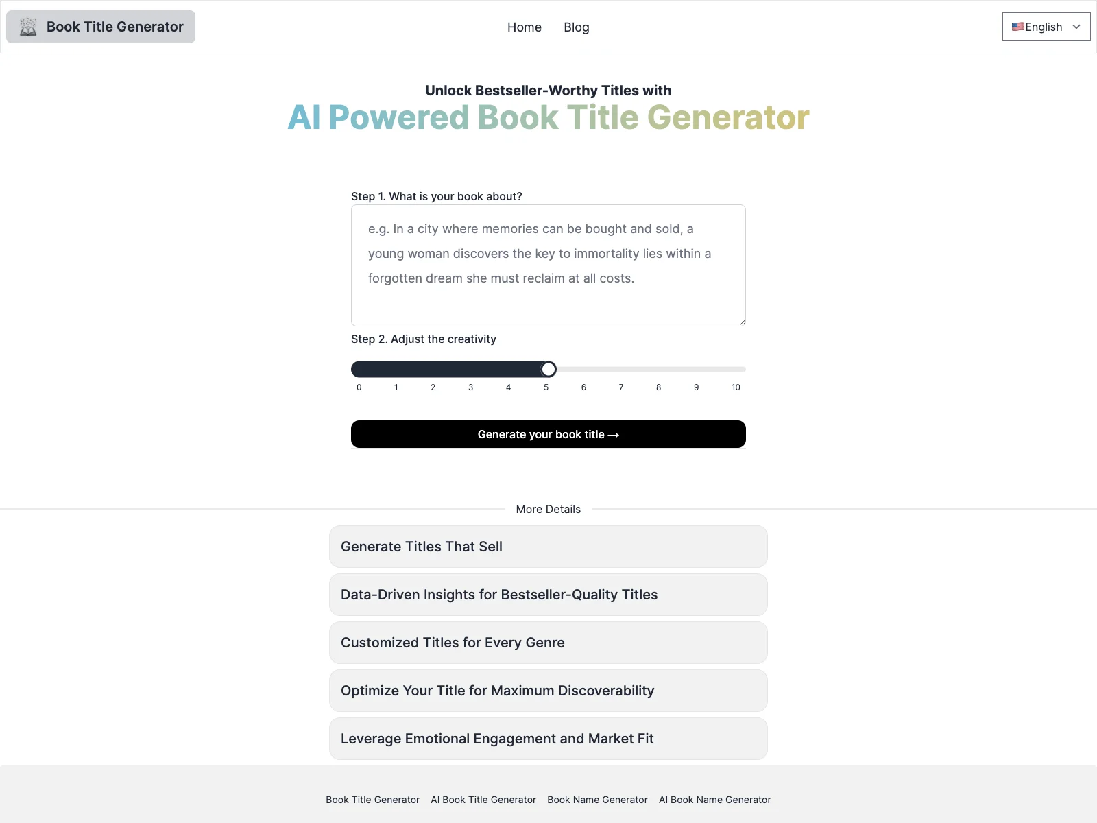 AI Book Title Generator - Craft Titles for Success