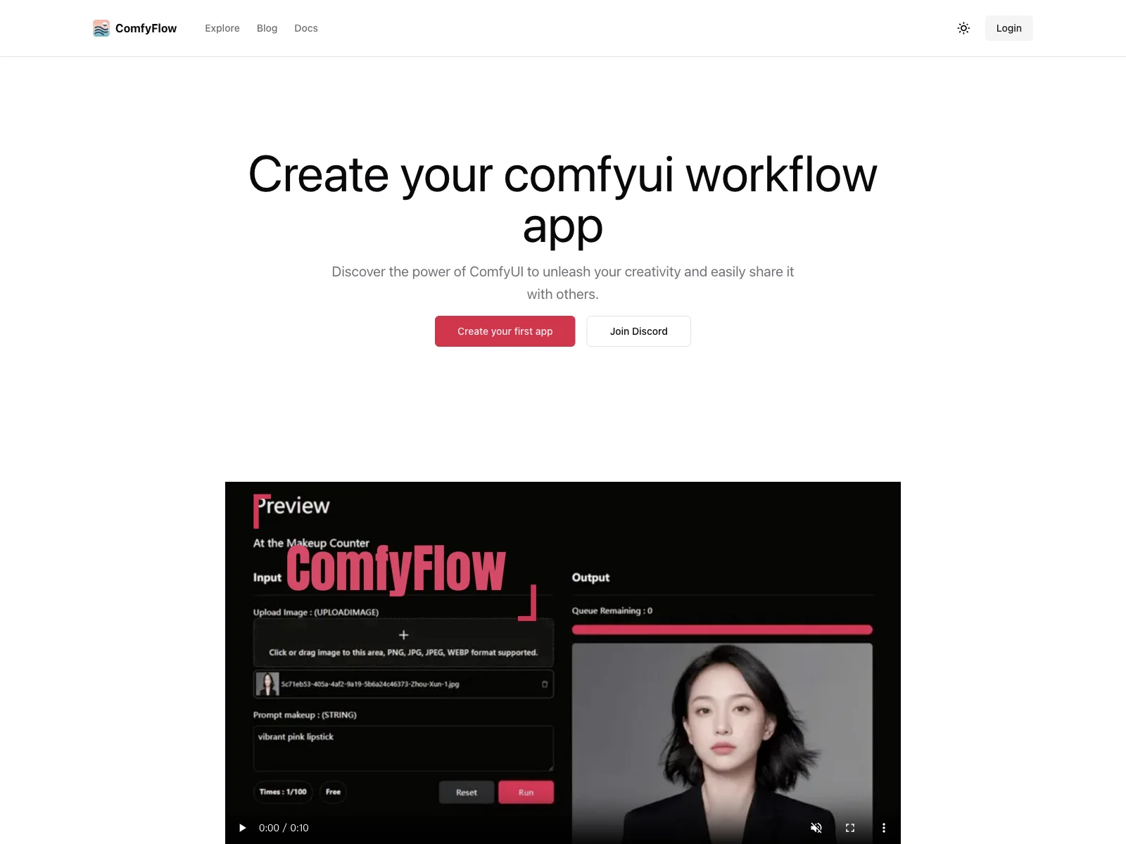 ComfyFlow: Empowering Creativity with AI-Powered App Creation