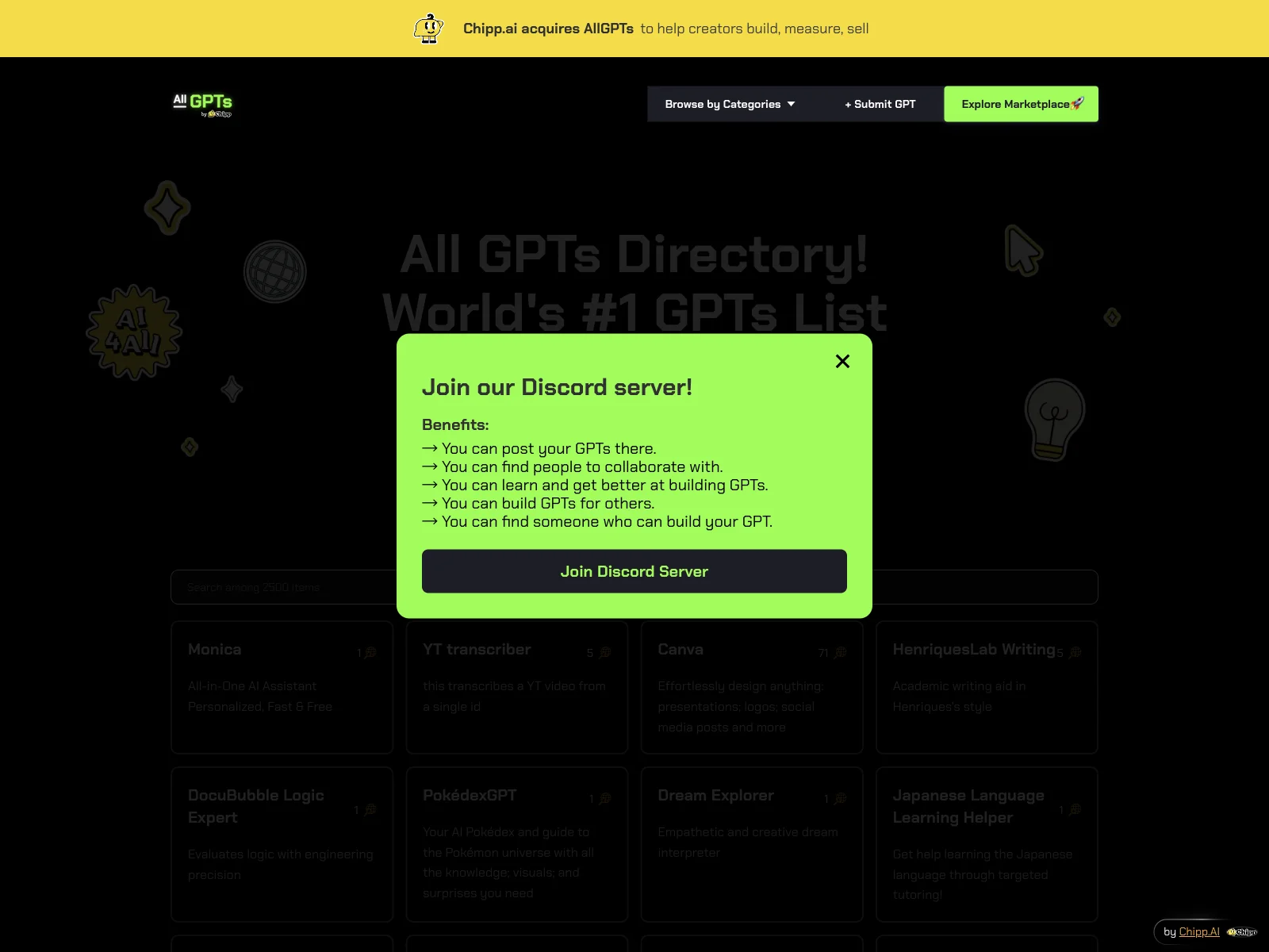 AllGPTs - The Premier GPT Directory for All Your Needs