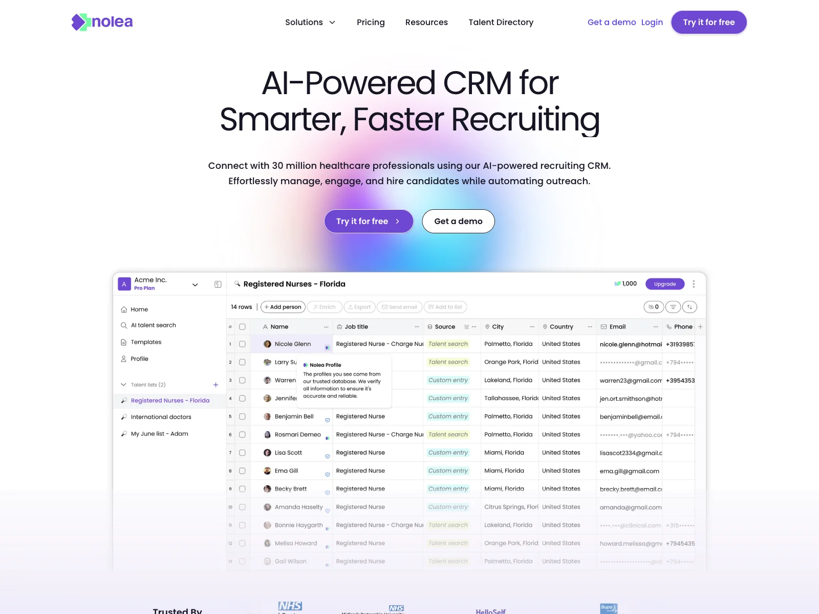 Nolea: Empowering Efficient Hiring with AI-Powered CRM