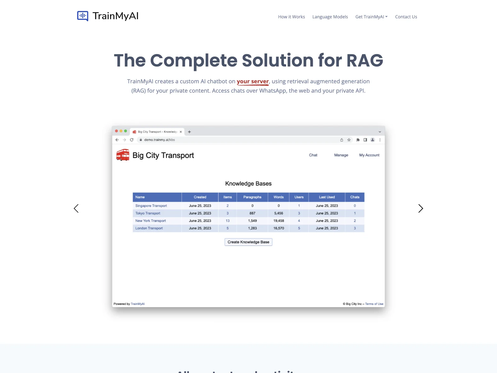 TrainMyAI: The Ultimate RAG AI Chatbot Solution