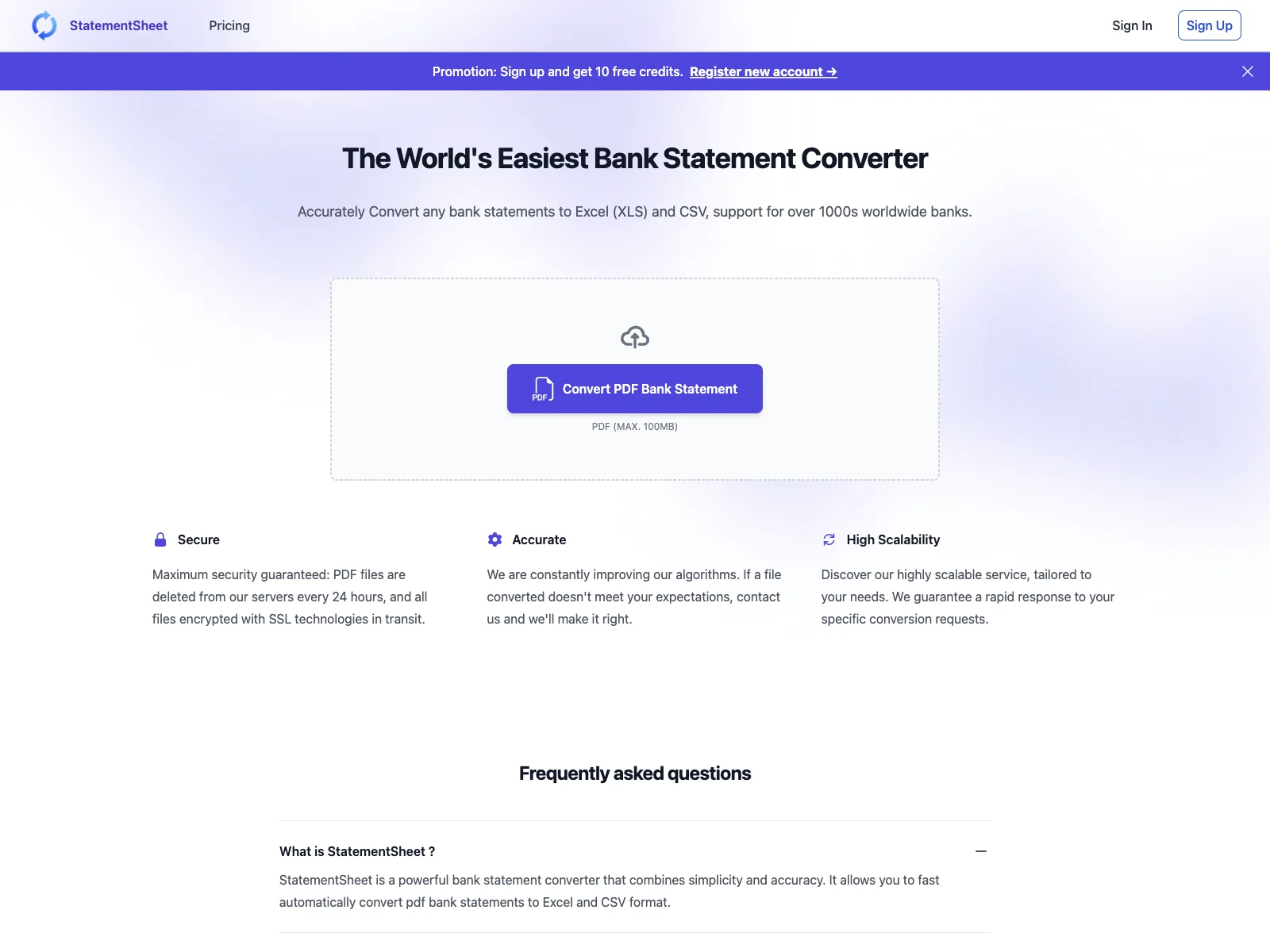 Accurate Bank Statement Conversion with StatementSheet