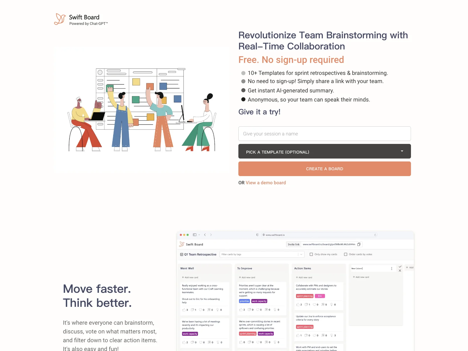 Swift Board: Unleash Your Team's Creativity with Free Sprint Planning