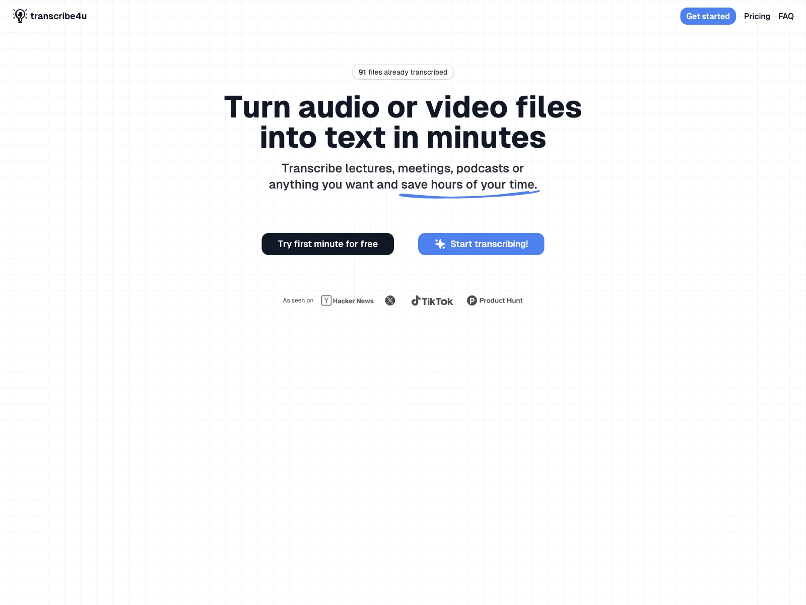 Transcribe4u: Convert Audio/Video to Text Swiftly & Save Time