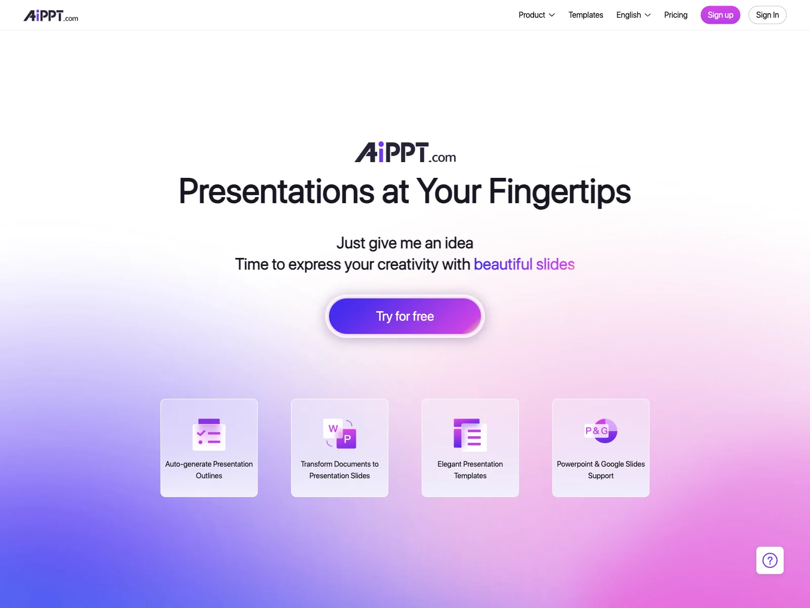 AiPPT: AI-Powered One-click PowerPoint Generation for Free