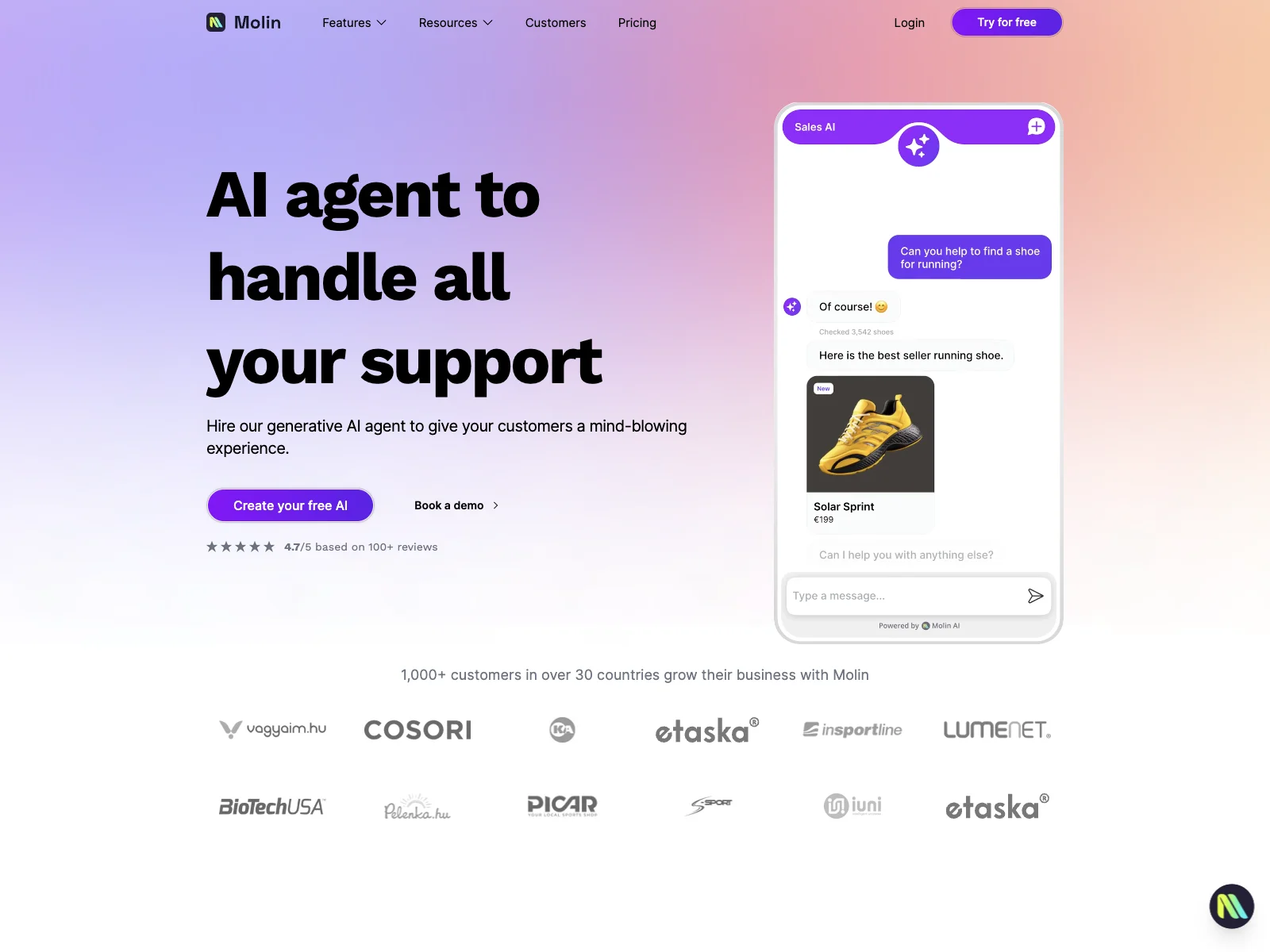 Molin AI: Revolutionize Ecommerce with AI-Powered Customer Service