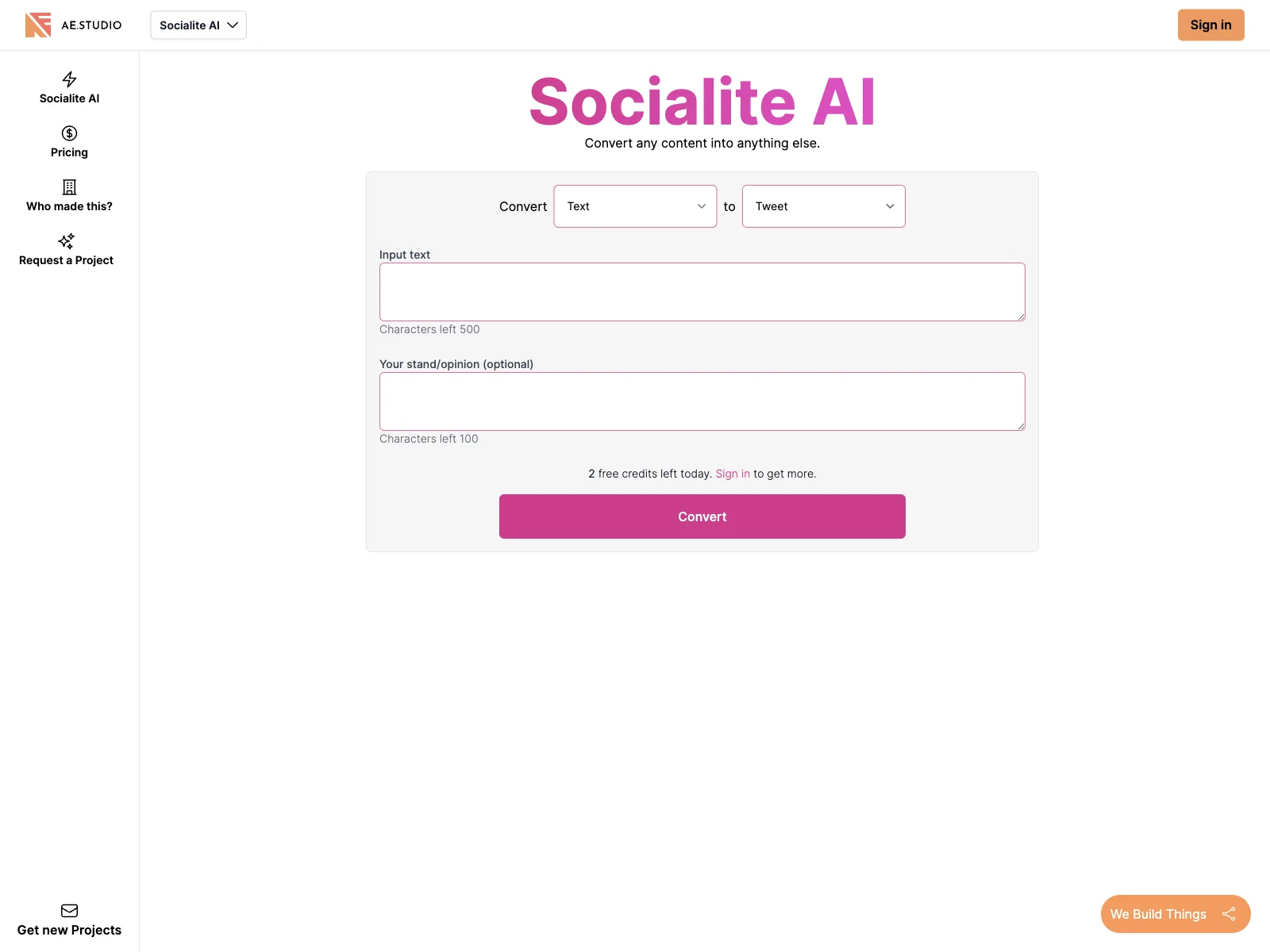 「Socialite AI - 何でも何にでも変換可能」