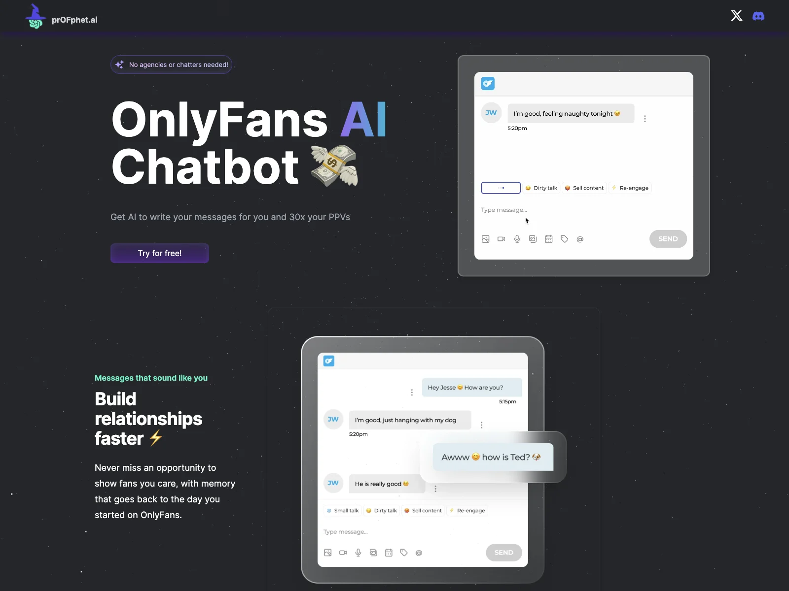 prOFphet: The AI Chatbot Boosting Fan Interactions for OnlyFans Creators