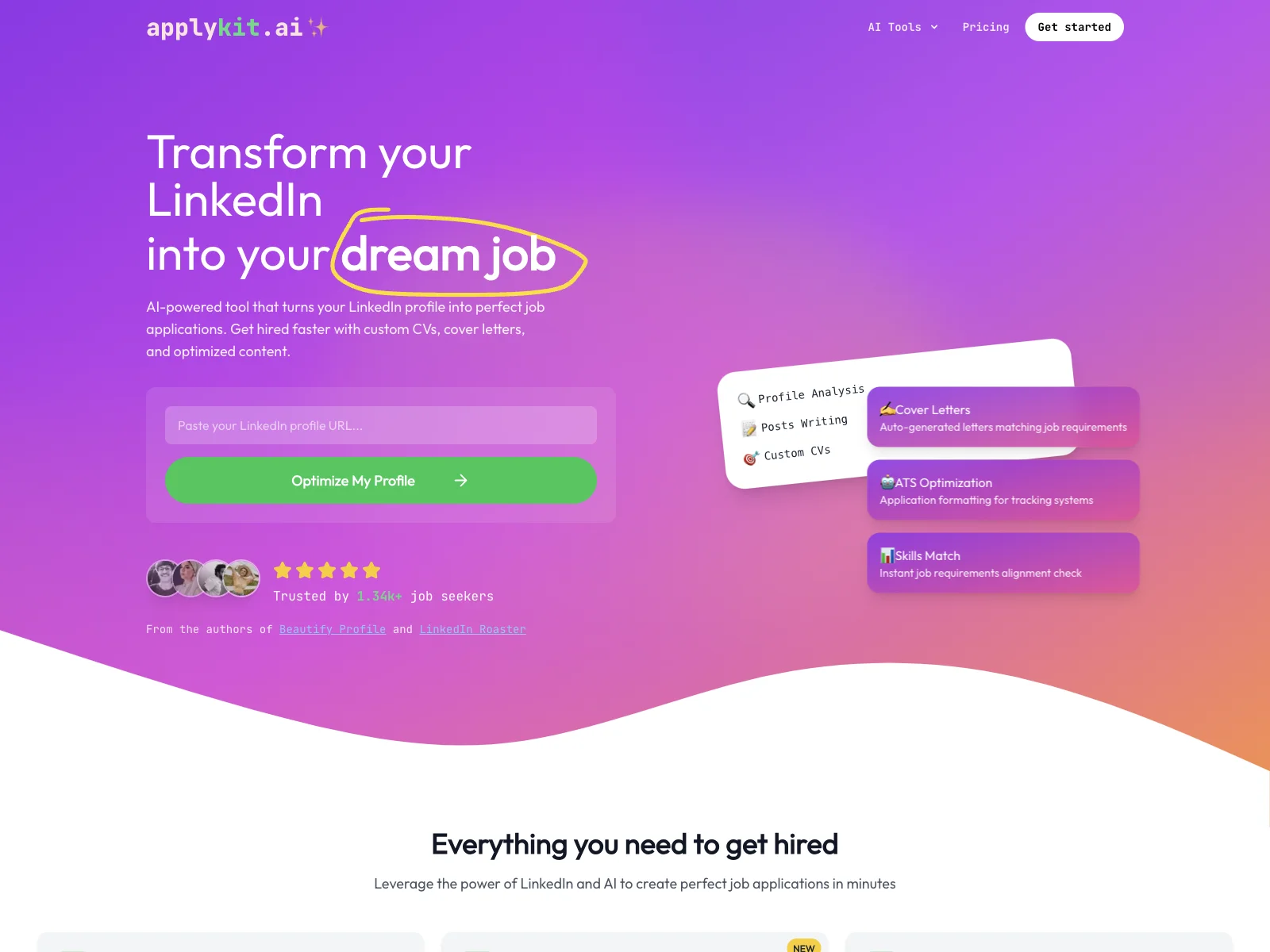 「ApplyKit.ai：LinkedInプロフィールから求職申請へ」
