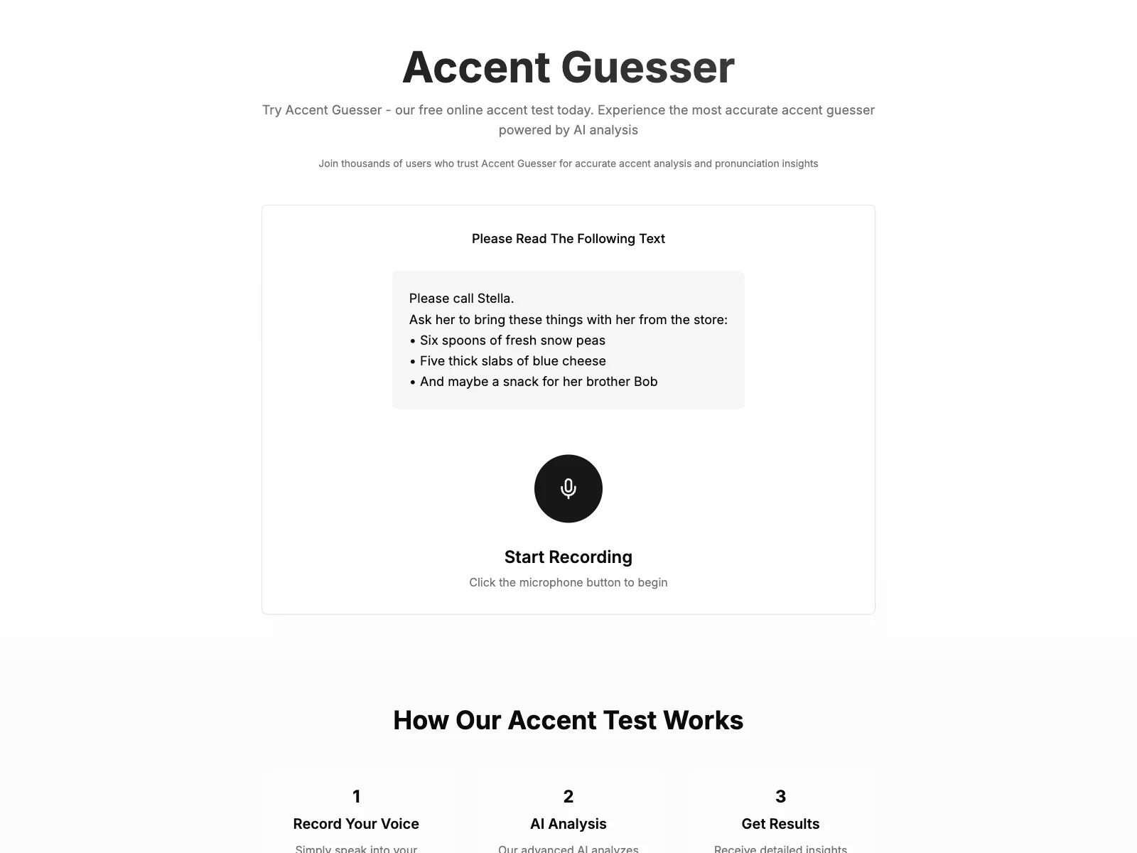 Accent Guesser - Unlock Your Accent Insights with AI