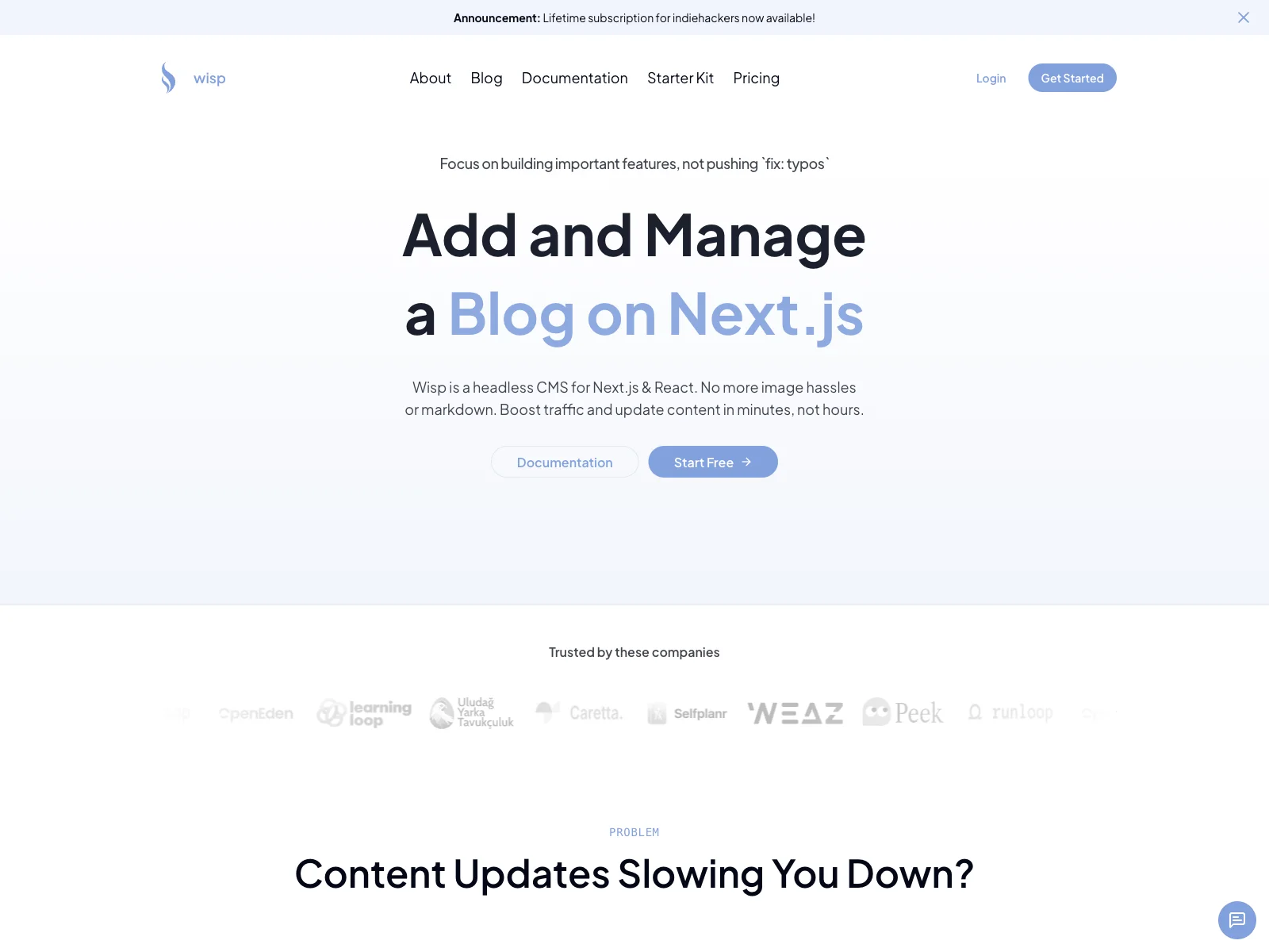 Wisp CMS: Streamlining Content Management for Next.js