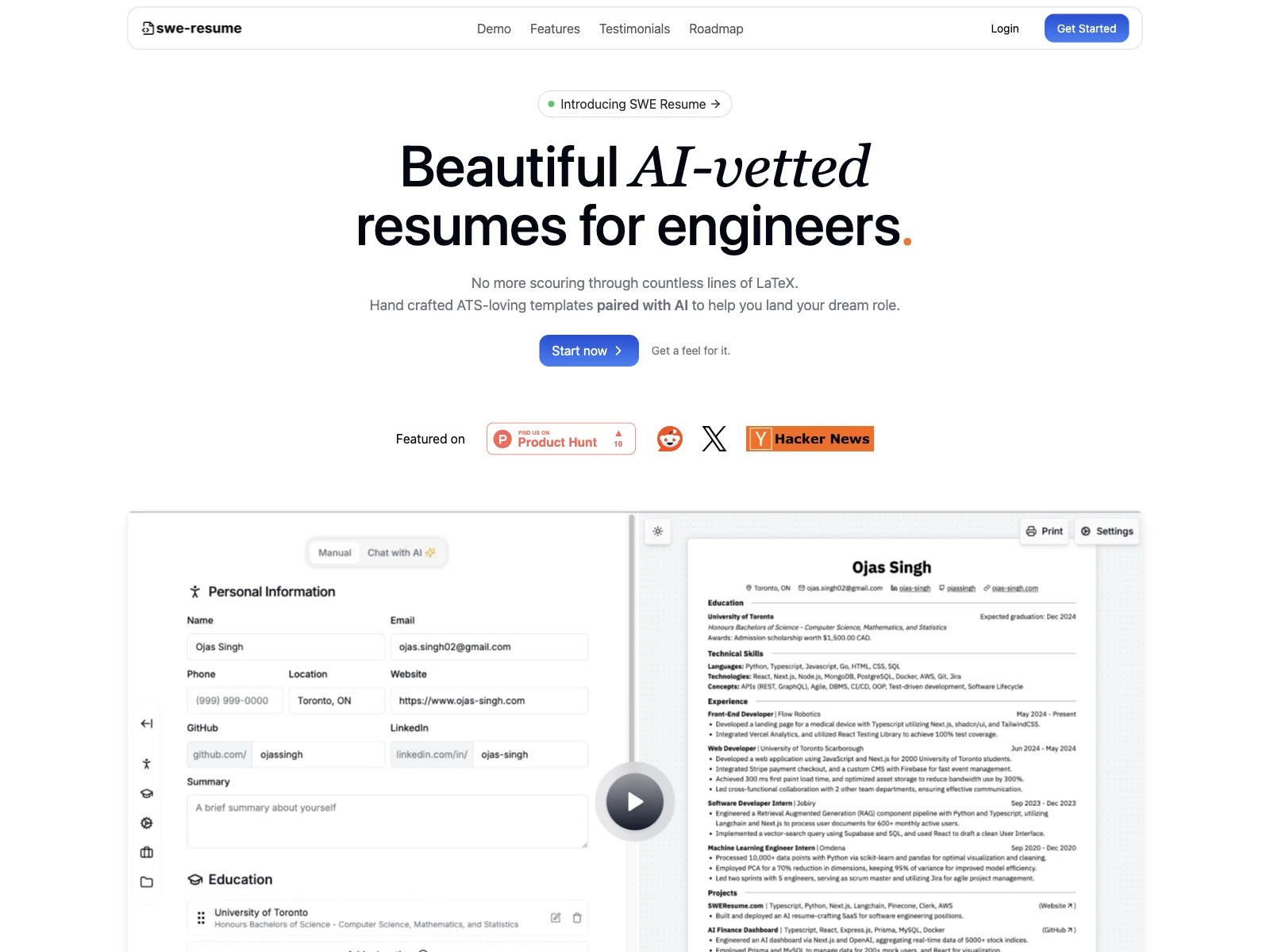 SWE-Resume: Empowering Software Engineers with AI-Enhanced Resumes