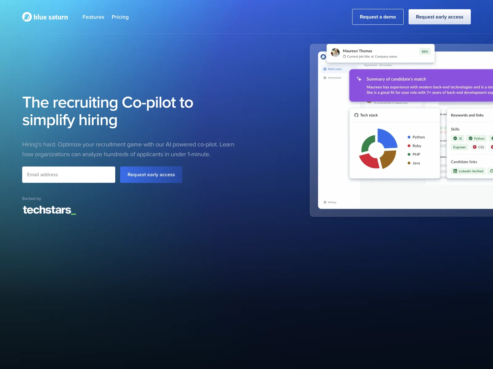 Blue Saturn: The AI-Powered Recruiting Co-pilot Simplifying Hiring