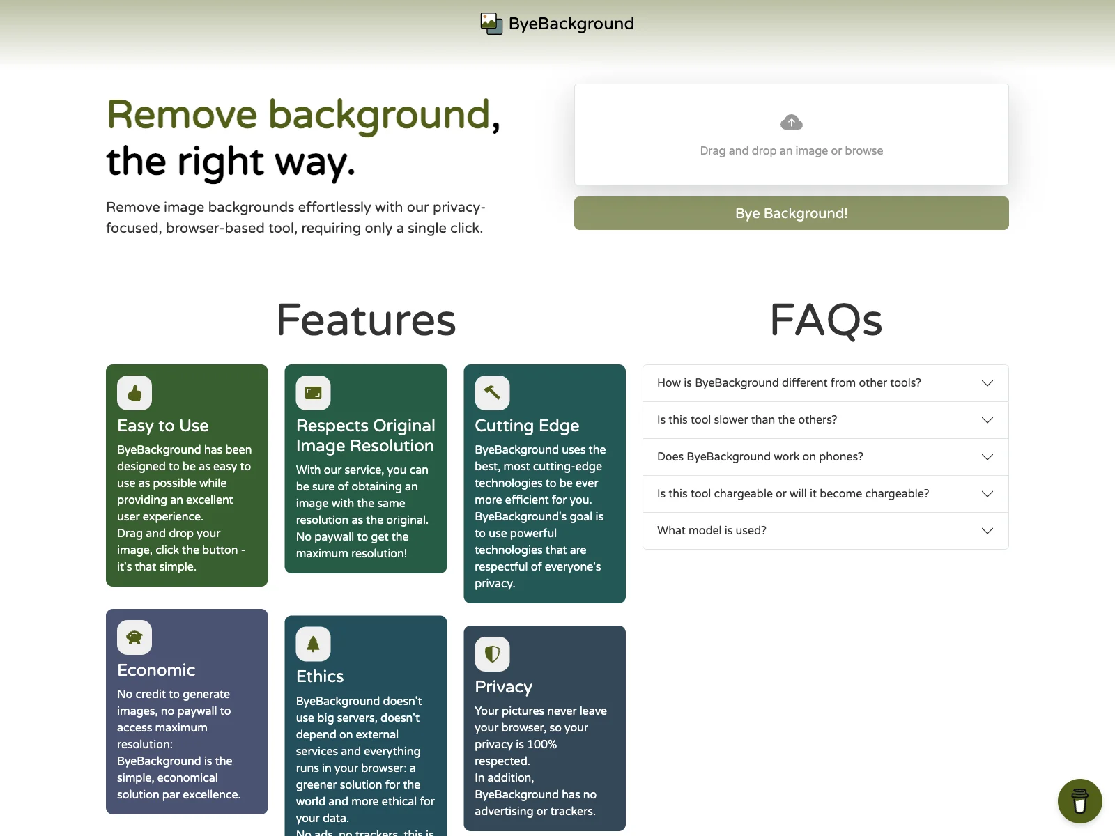 ByeBackground: Effortlessly Remove Image Backgrounds with Privacy