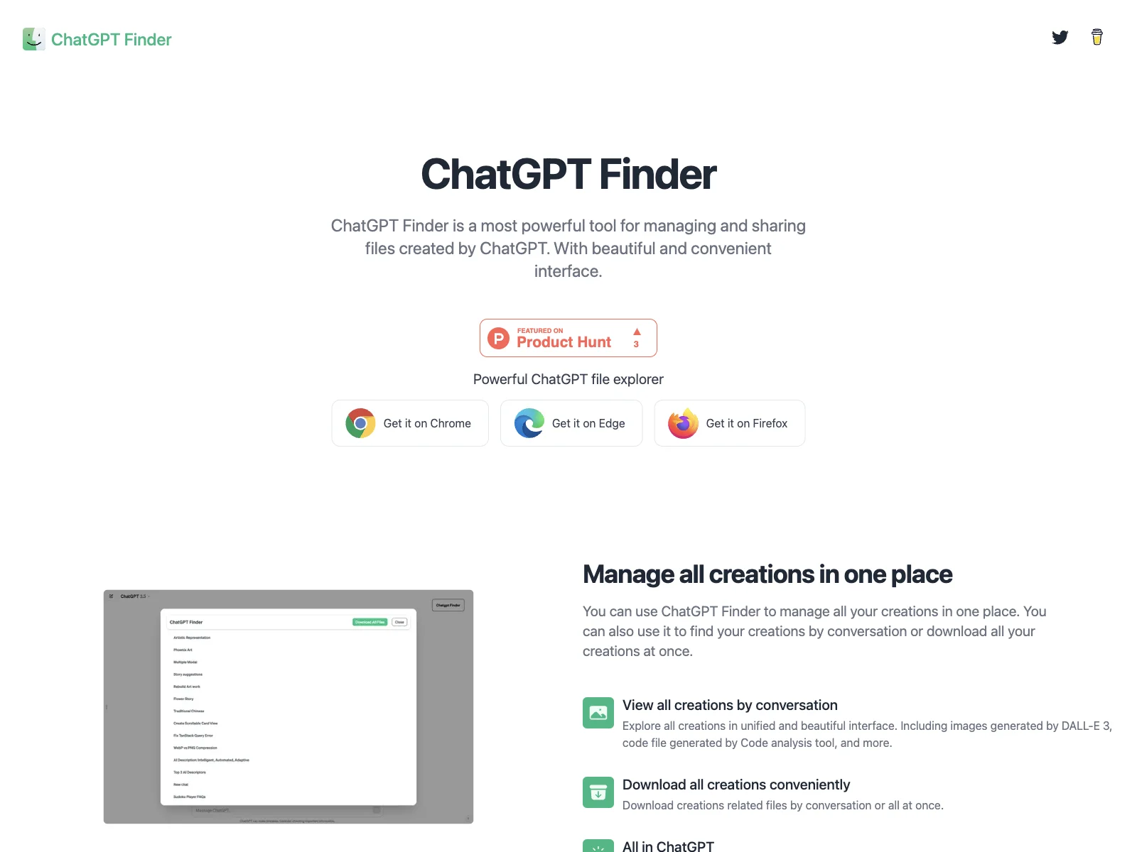 ChatGPT Finder - Manage All Your ChatGPT Creations Effortlessly