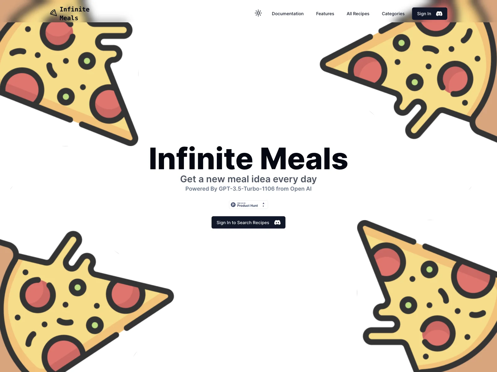 Infinite Meals：毎日の新しい食事アイデア