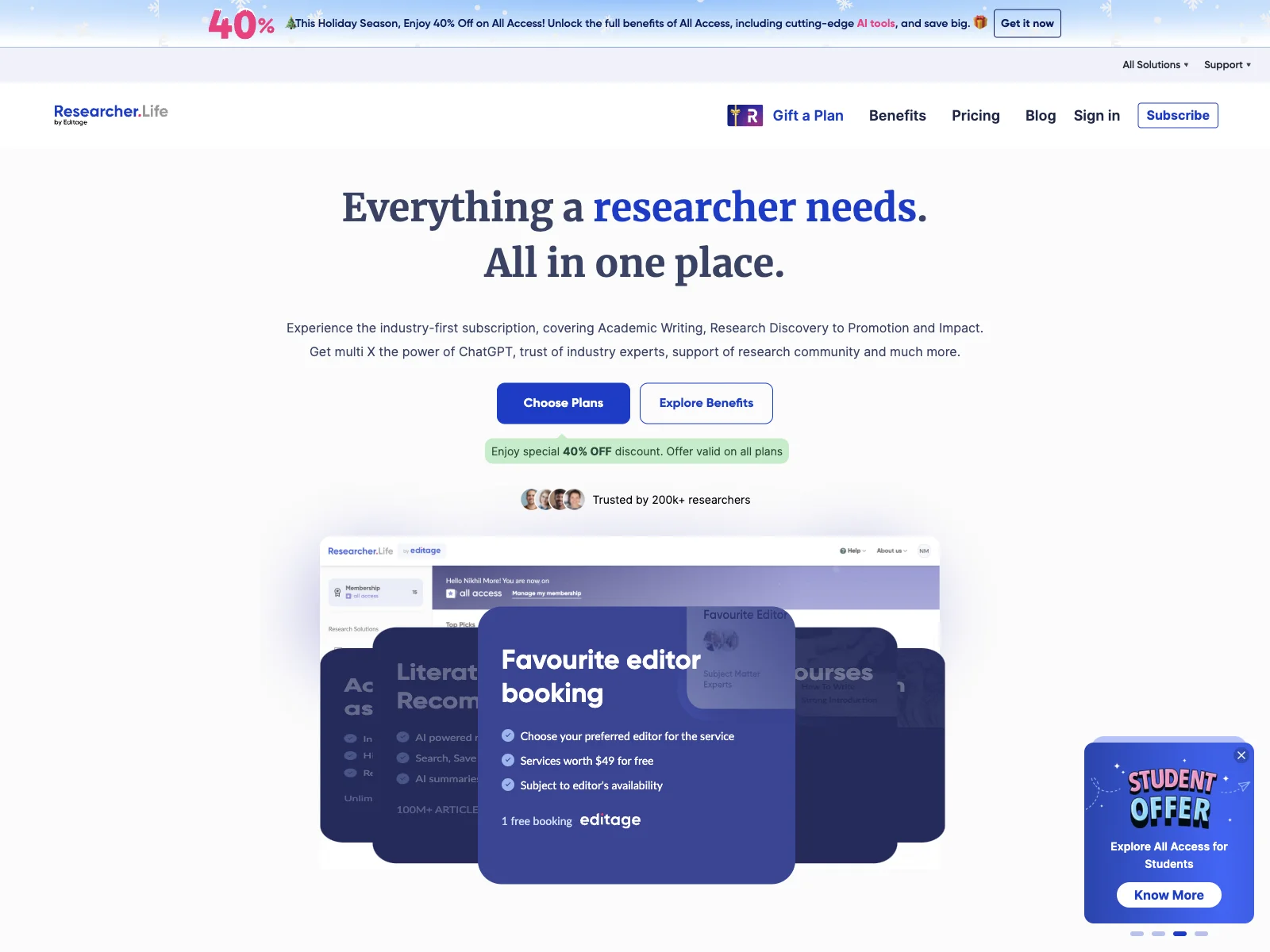 Researcher.Life: AI Tools for Research & Expert Publication Services - Unlock Benefits & Save 40%