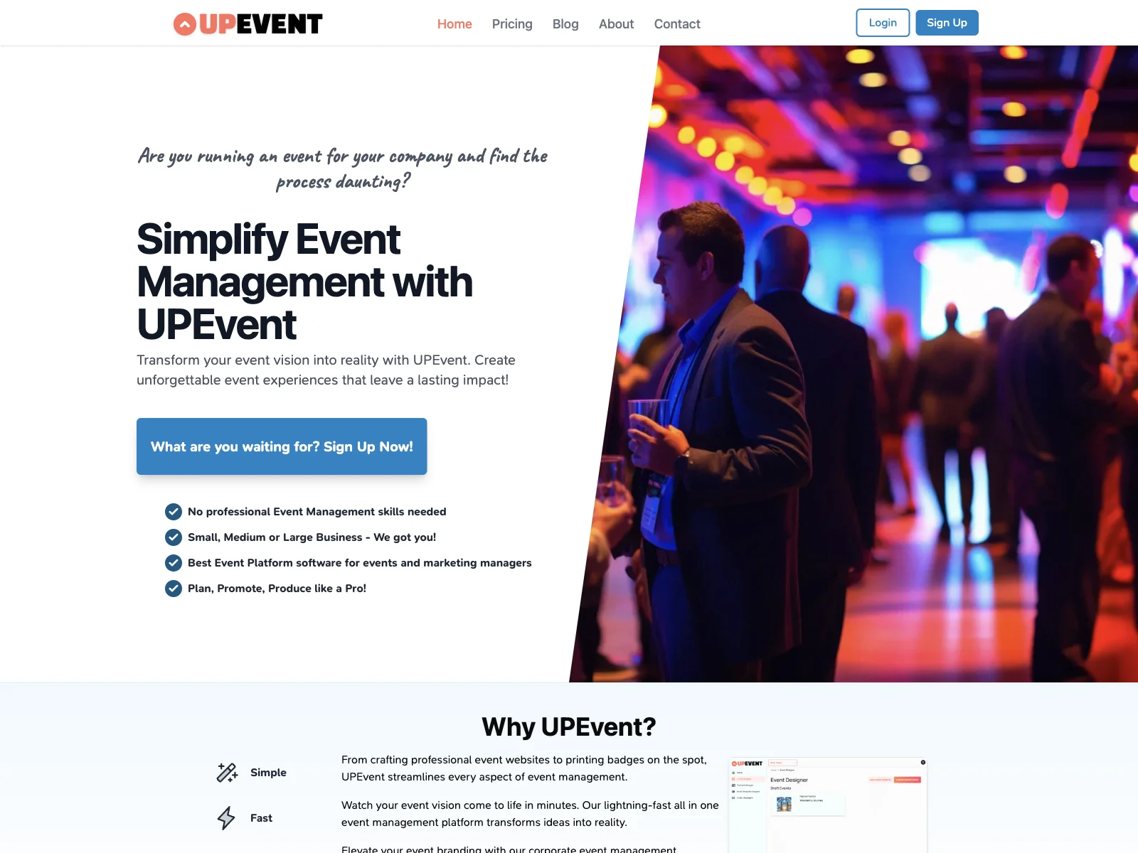 UPEvent: Simplify Event Management with AI