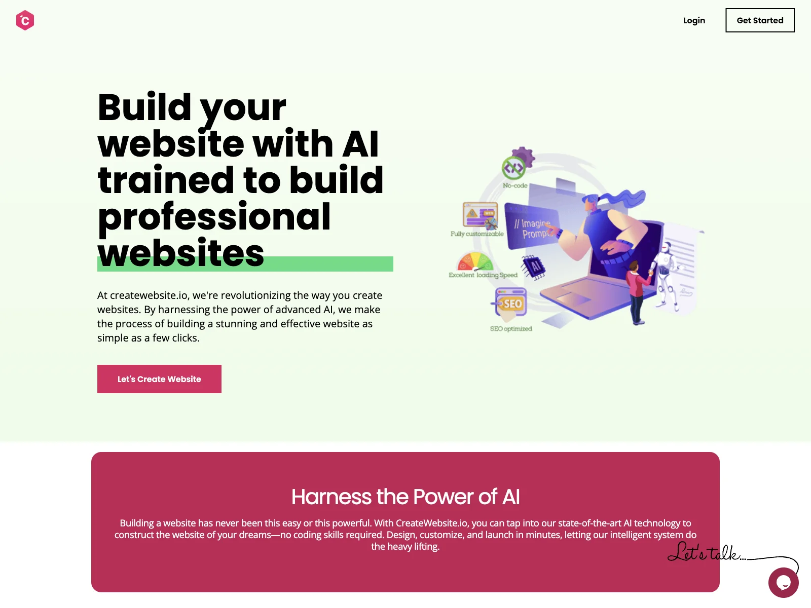 AI の力でウェブサイトを作成 - CreateWebsite.io