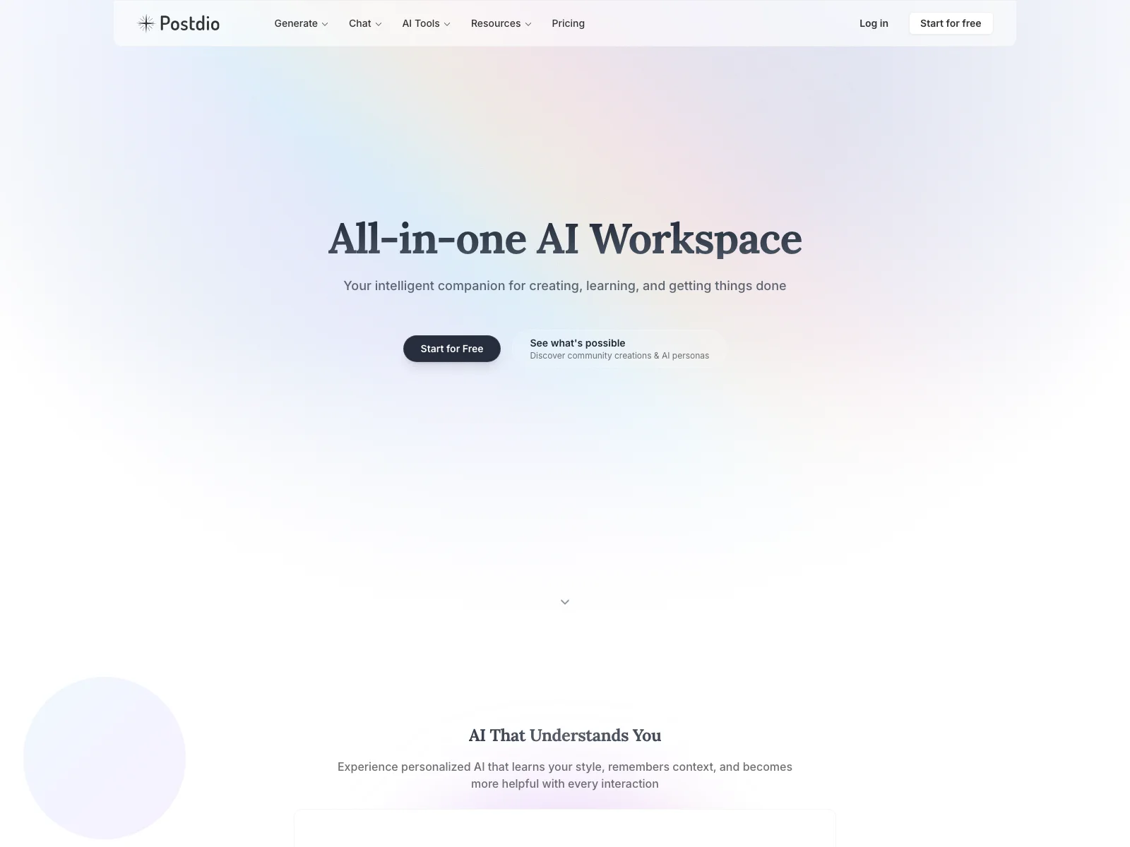 Postdio: The All-in-One AI Workspace for Creation and Productivity
