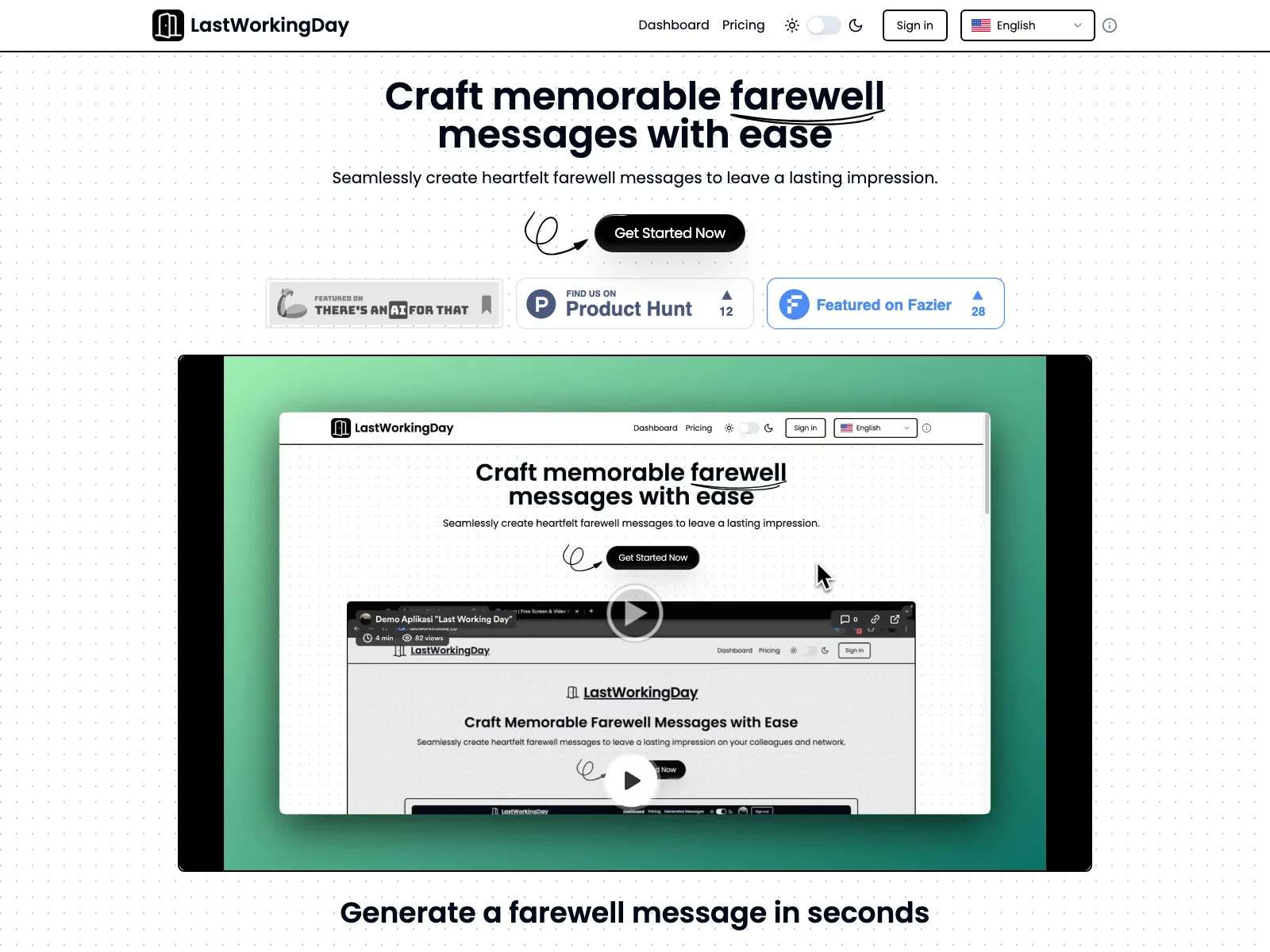 LastWorkingDay: Effortlessly Create Memorable Farewell Messages