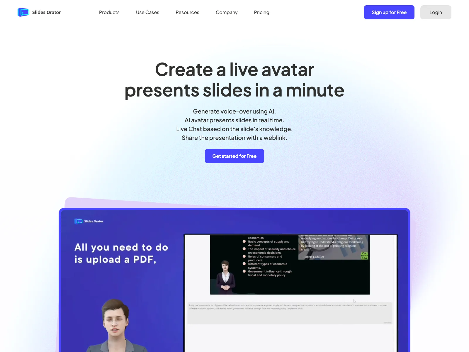 SlidesOrator: Transform Your Presentations with AI 3D Avatars