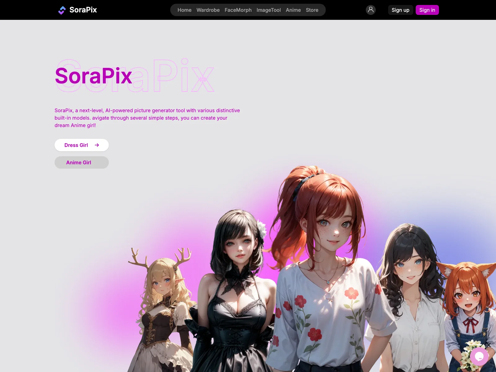 SoraPix: Create Stunning AI Anime Characters