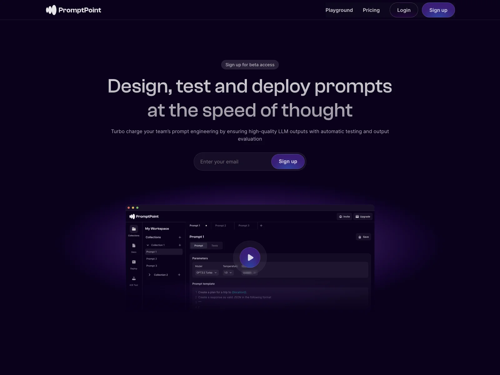 PromptPoint: Turbocharge Your Prompt Engineering for Efficient LLM Outputs