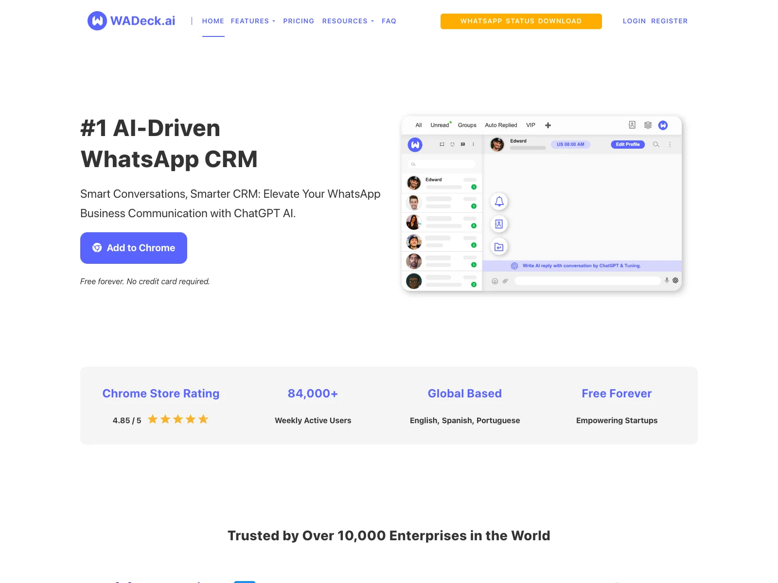 #1 AI-Driven WhatsApp CRM - WADeck: Boost Business Communication